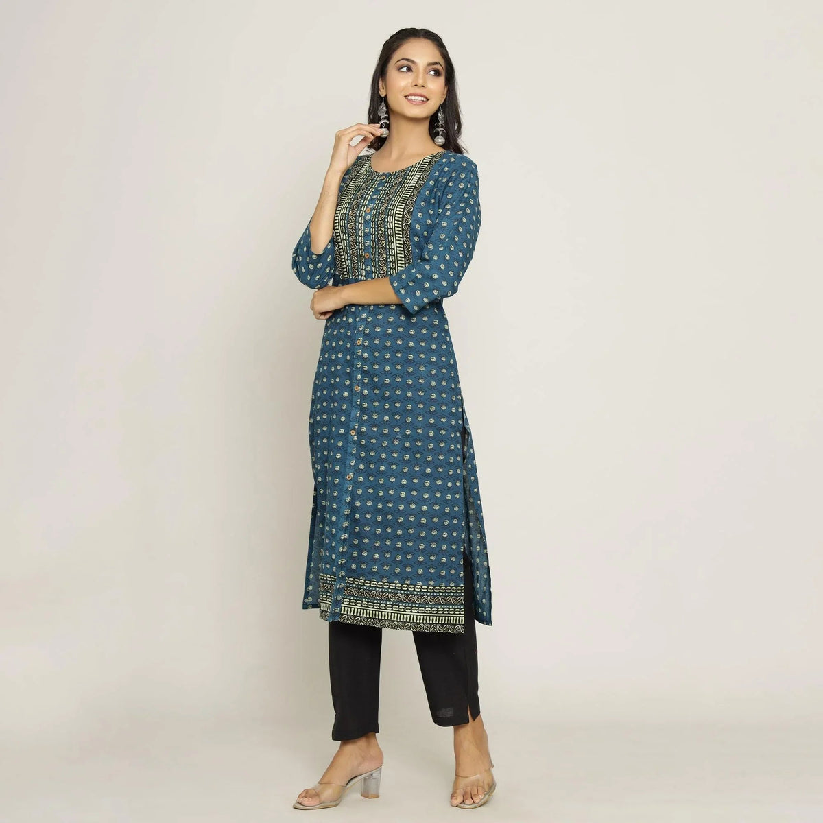 Rang Deep Women Blue Cotton Kurti