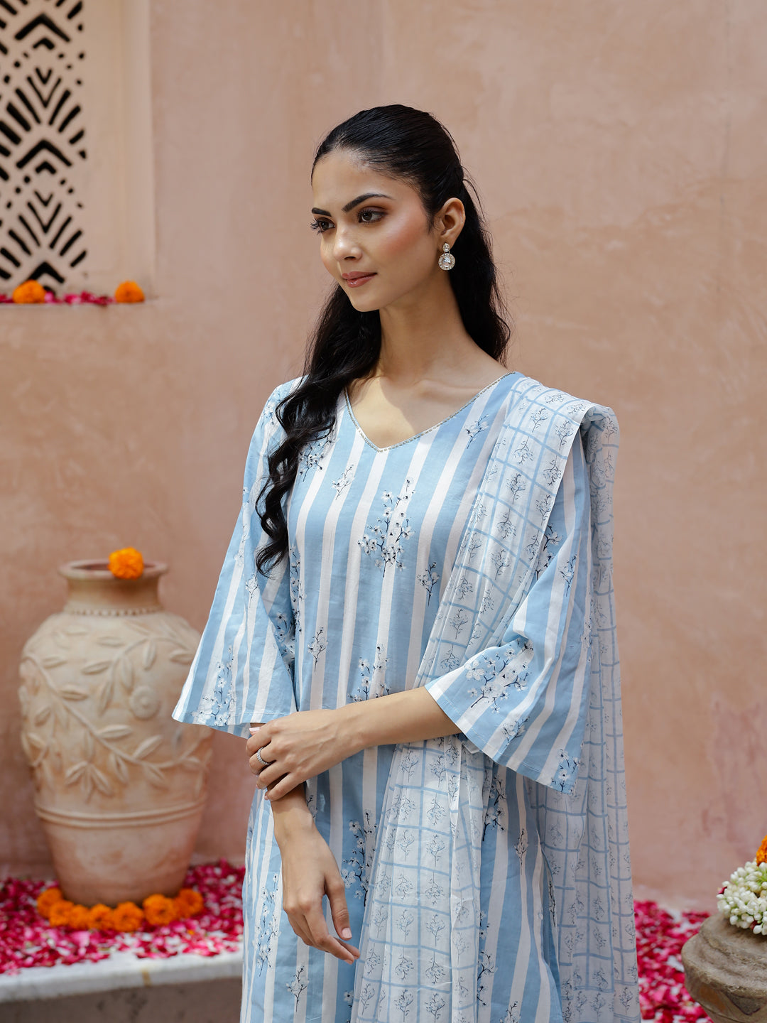 Floral Printed Cotton Kurta Set for Women