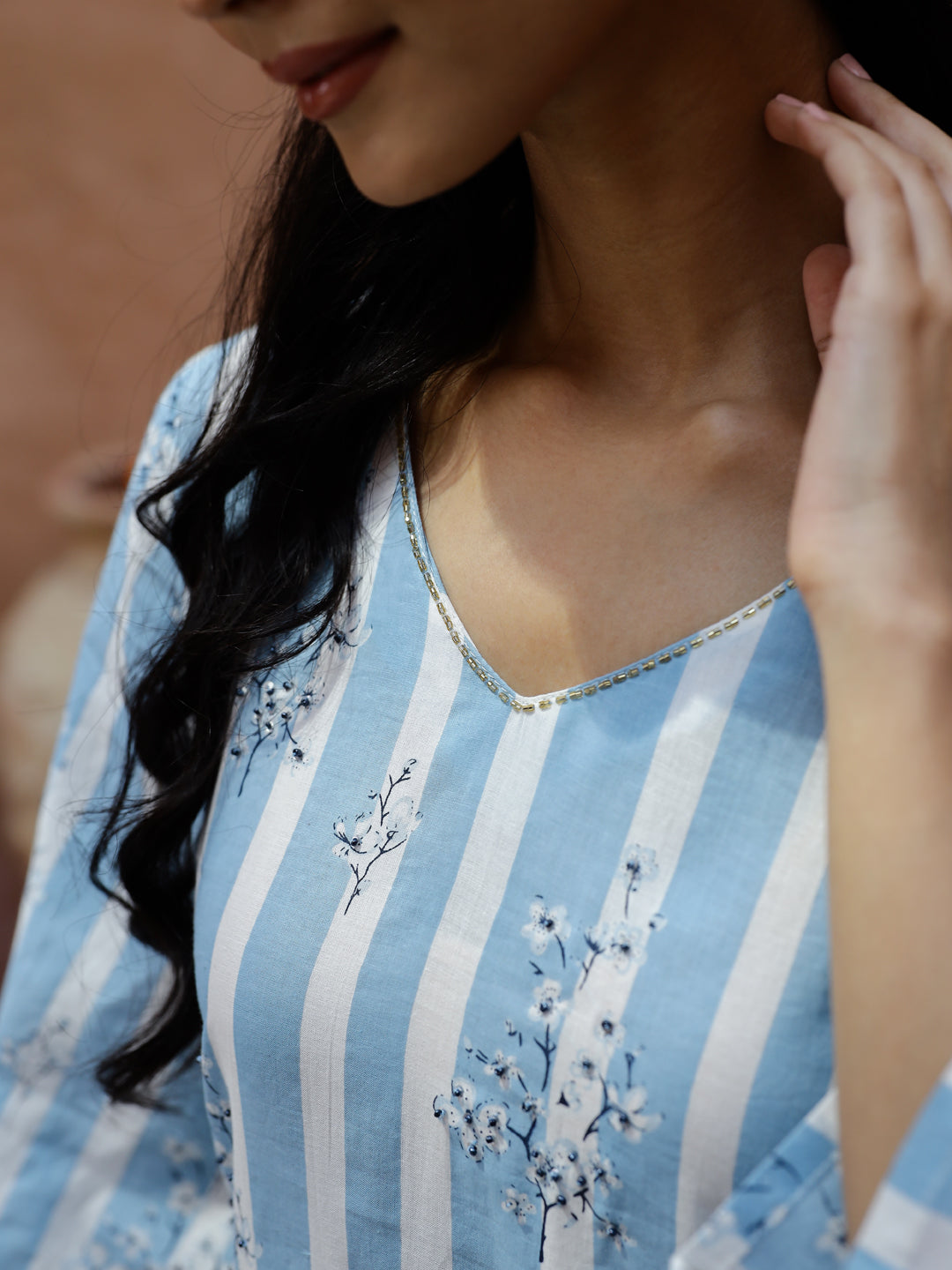 Floral Printed Cotton Kurta Set For Women