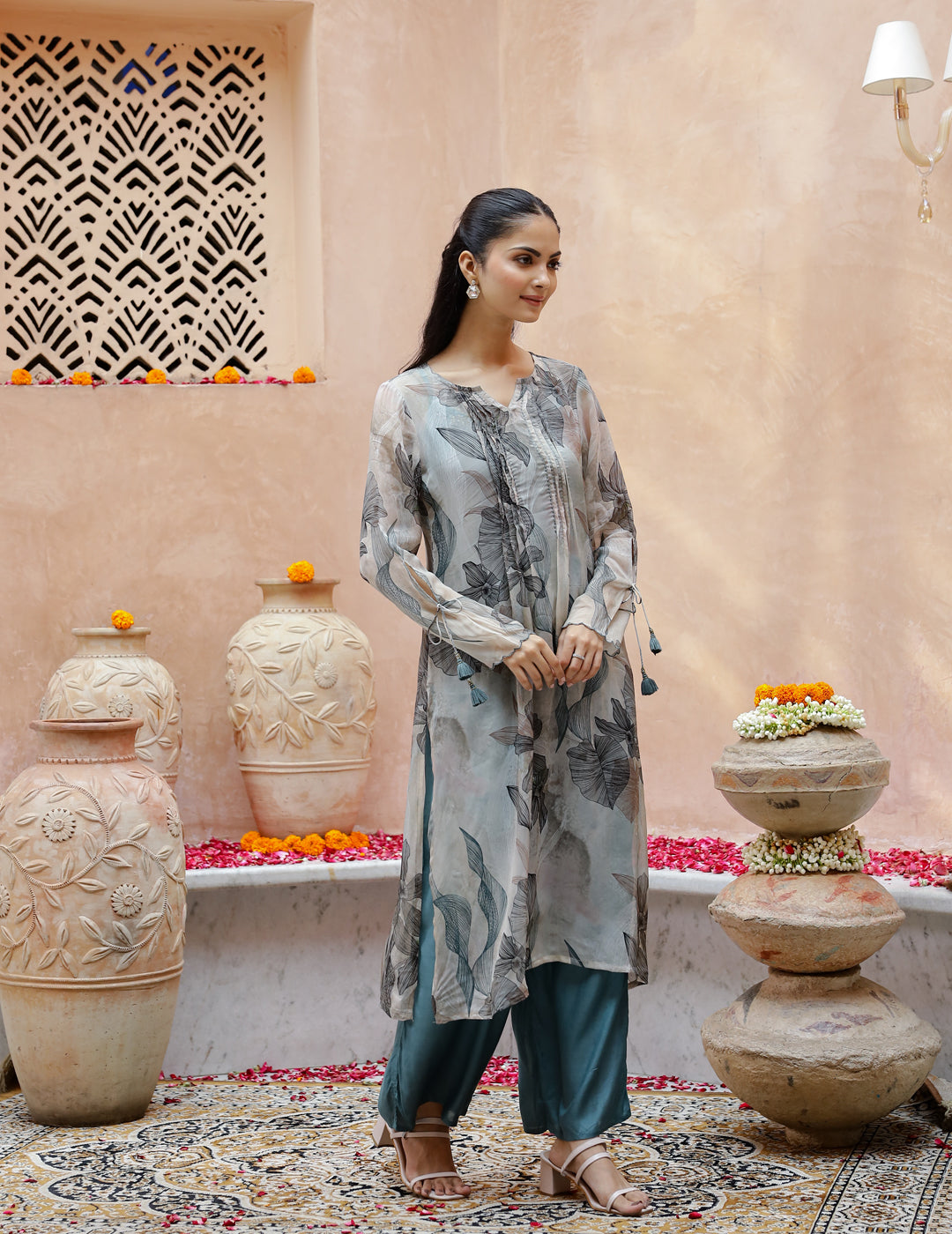 Floral Printed Kurta Set with Dupatta