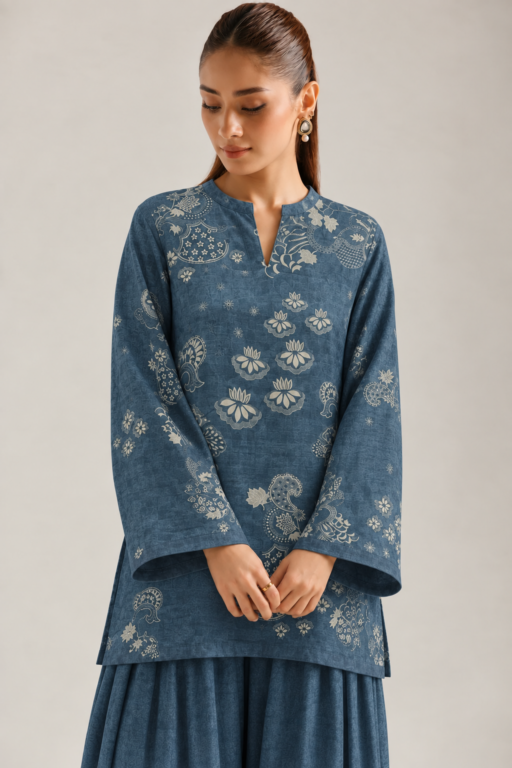 Indigo Paisley Garden Farsi Salwar Co-ord Set for Women
