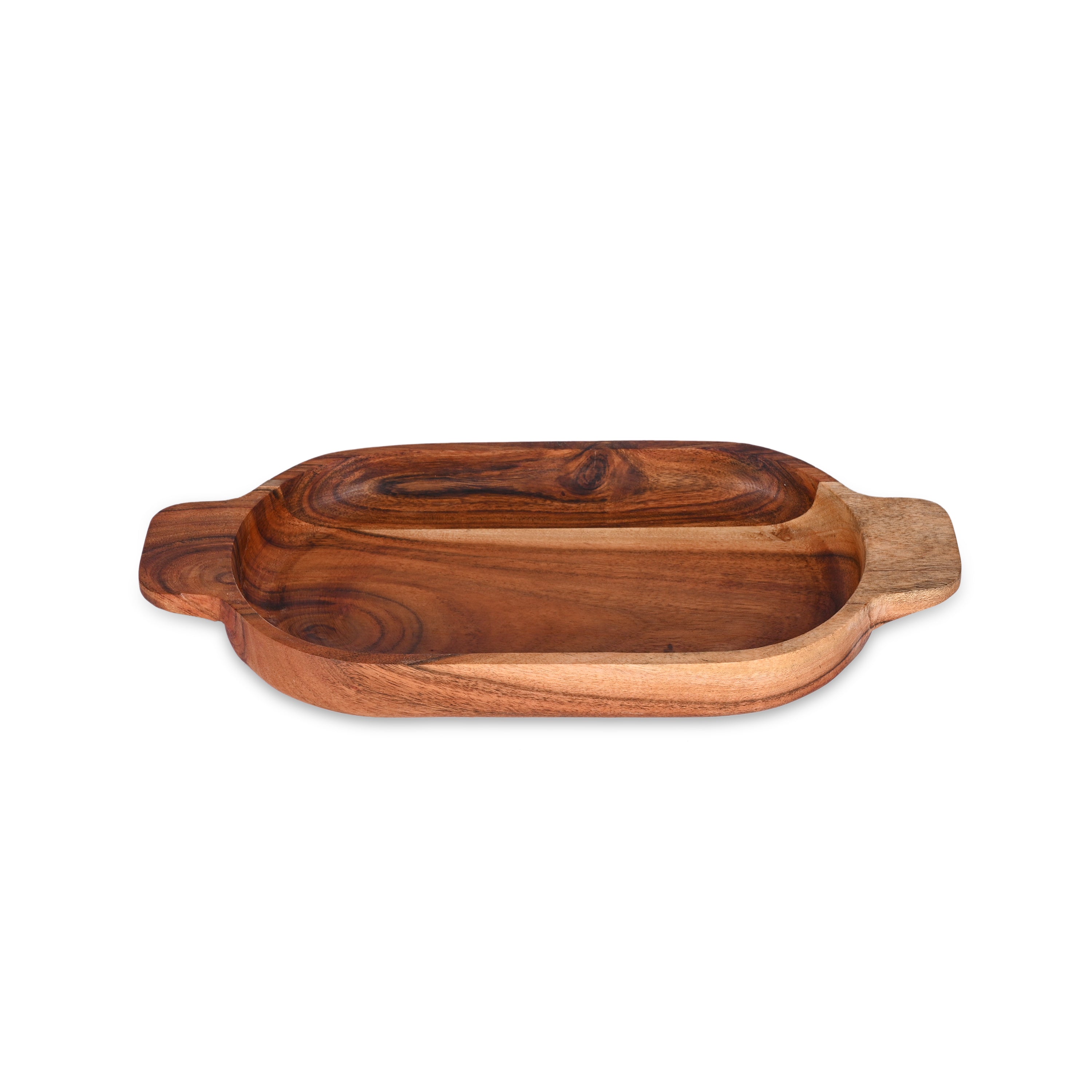 Acacia Wood Divided Serving Tray