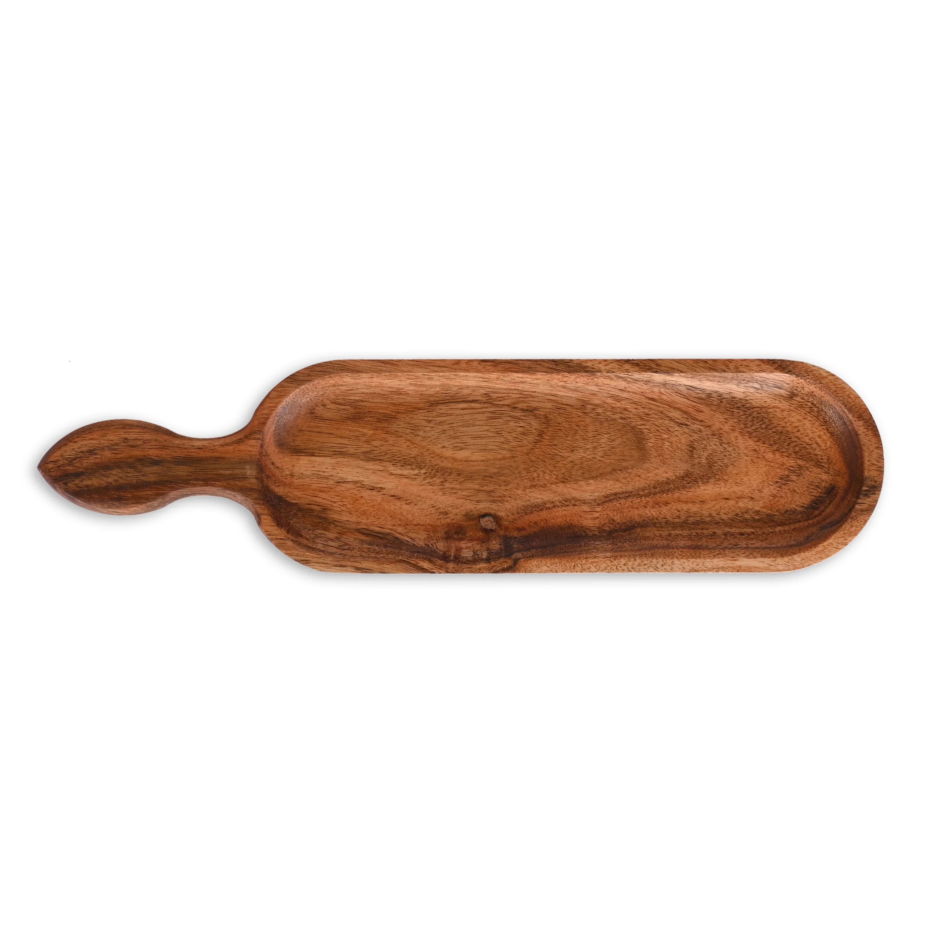 Acacia Wood Paddle Serving Tray - SanskrutiHomes