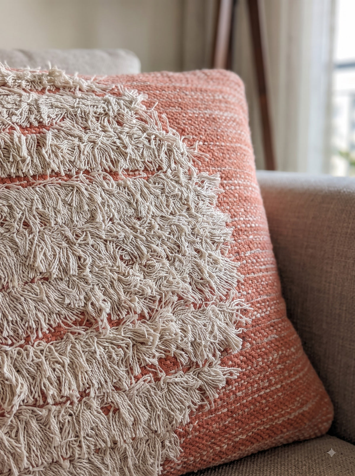 Orange Embroidered Cotton Square Elegant Home Decor Cushion Cover