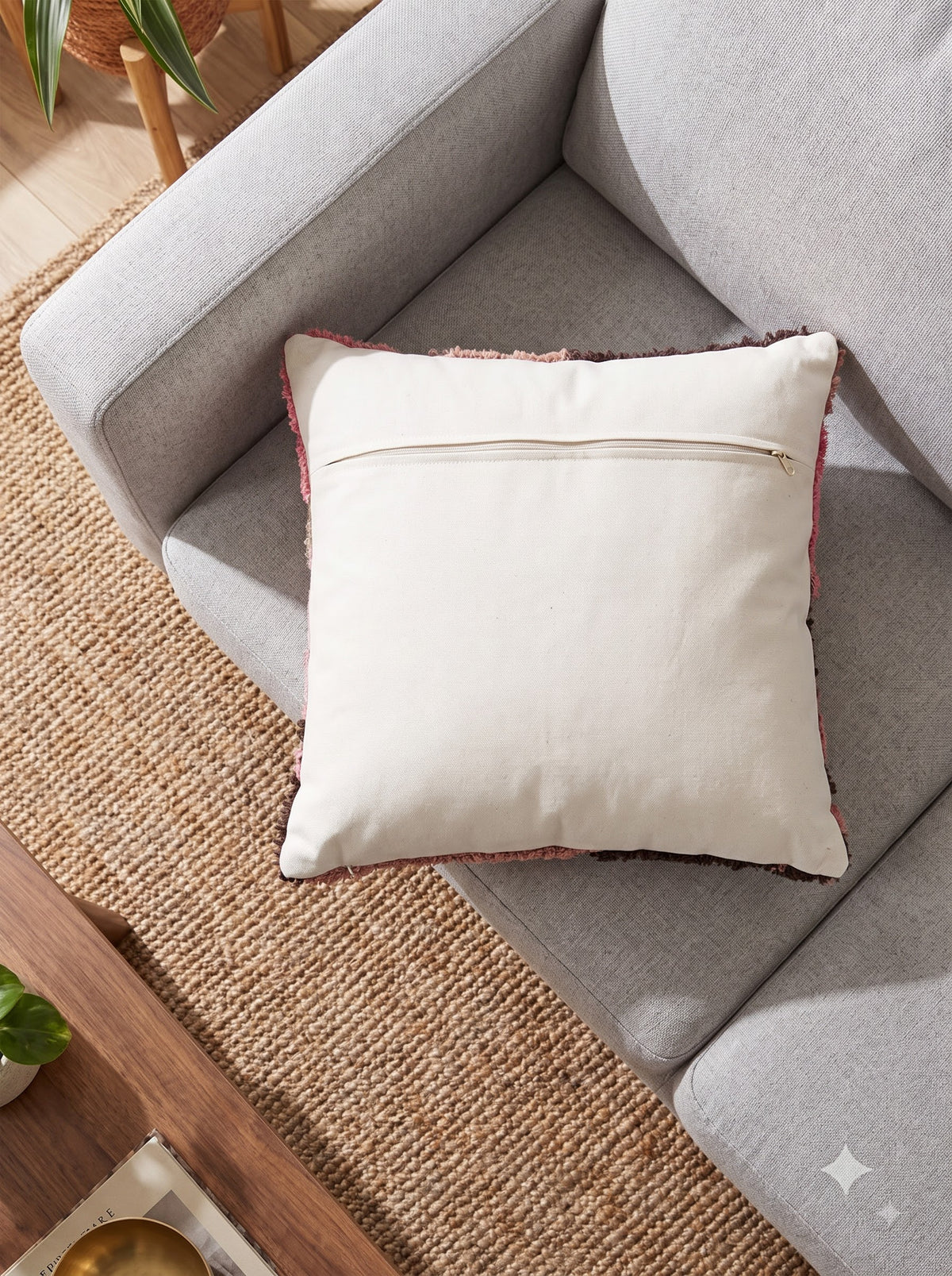Red Embroidered Cotton Square Cushion Cover For Bold & Elegant Home Decor