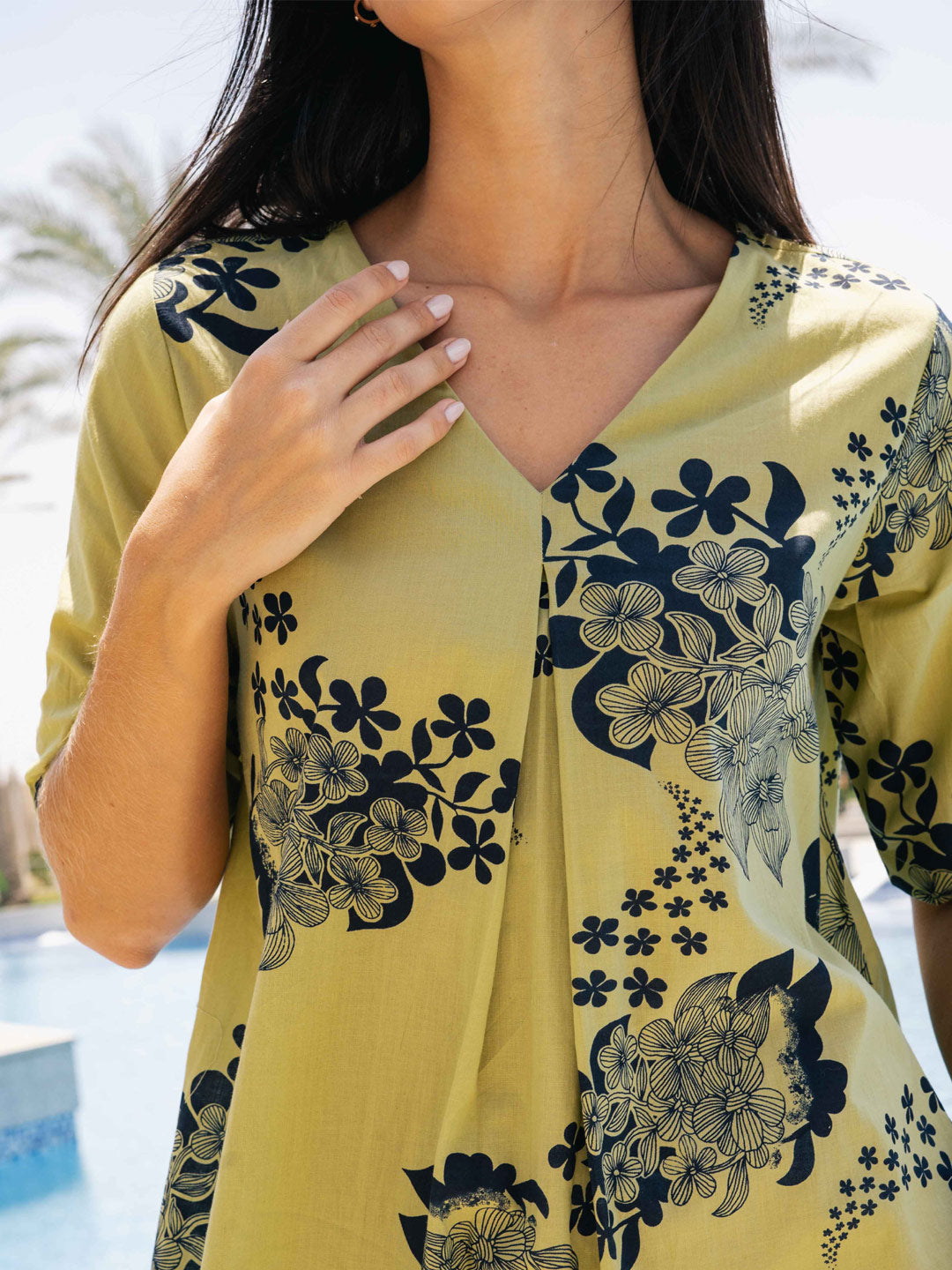 Flower Printed Pure Cotton Nightdress