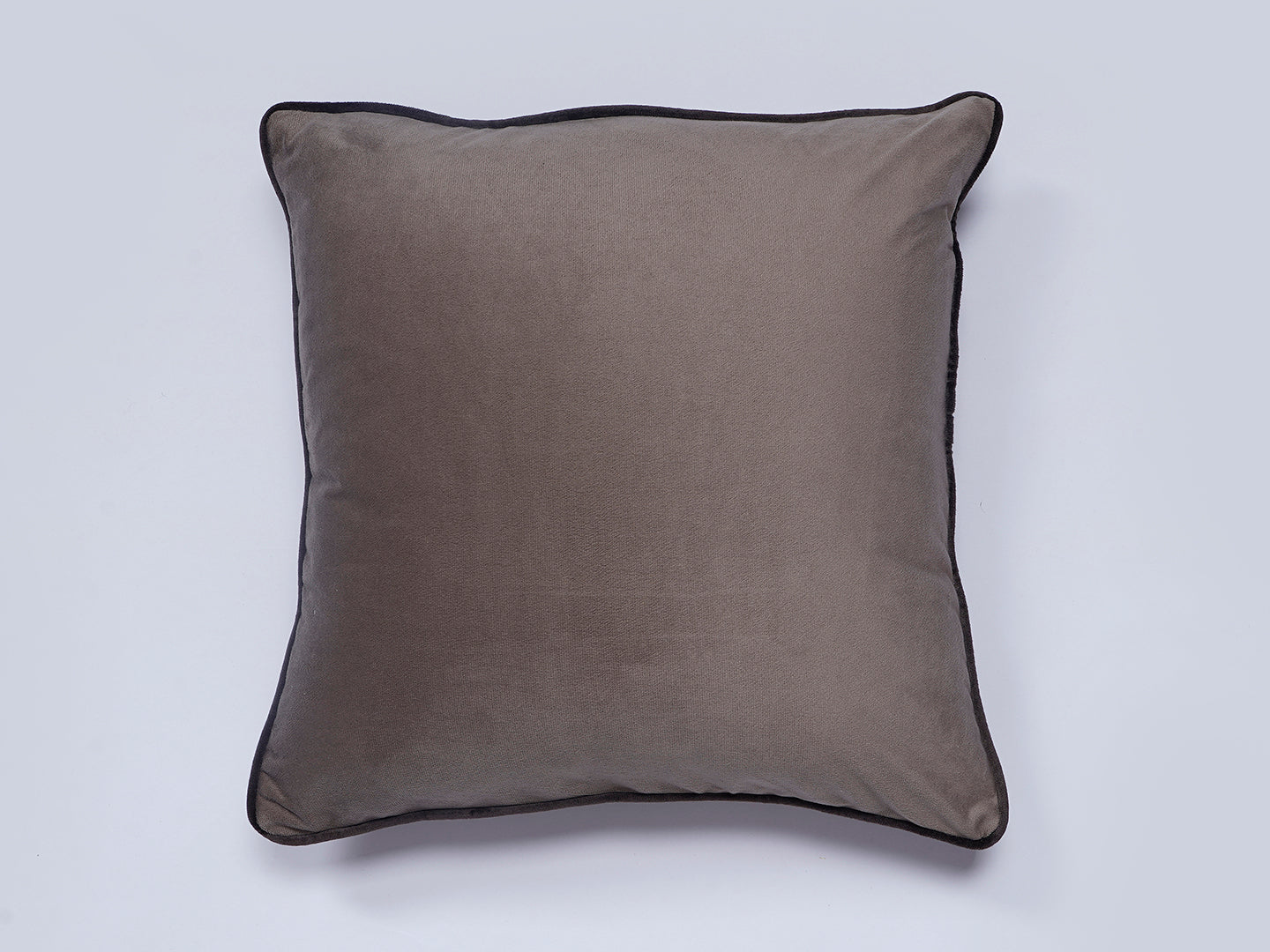 Grey Solid Print Velvet Cushion Cover