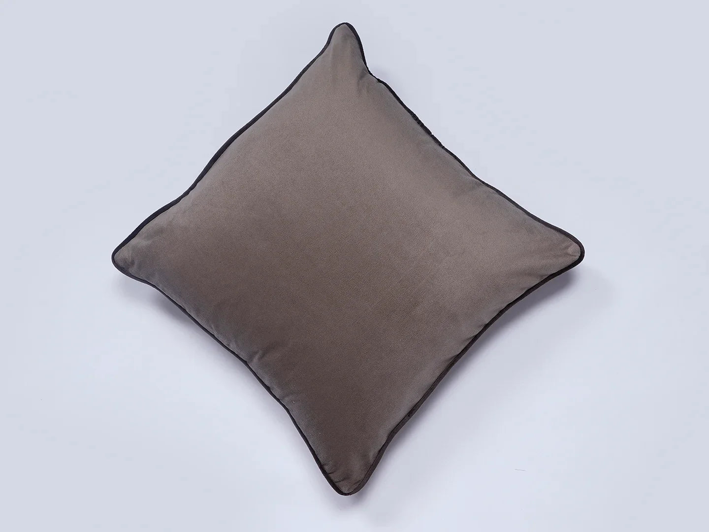 Grey Solid Print Velvet Cushion Cover - SanskrutiHomes