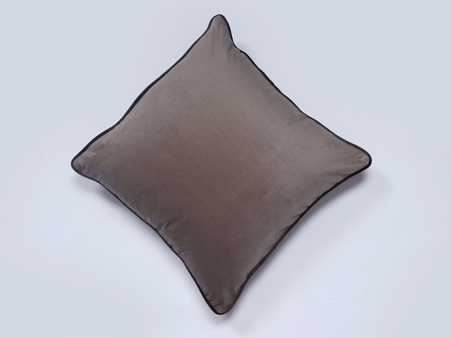 Grey Solid Print Velvet Cushion Cover