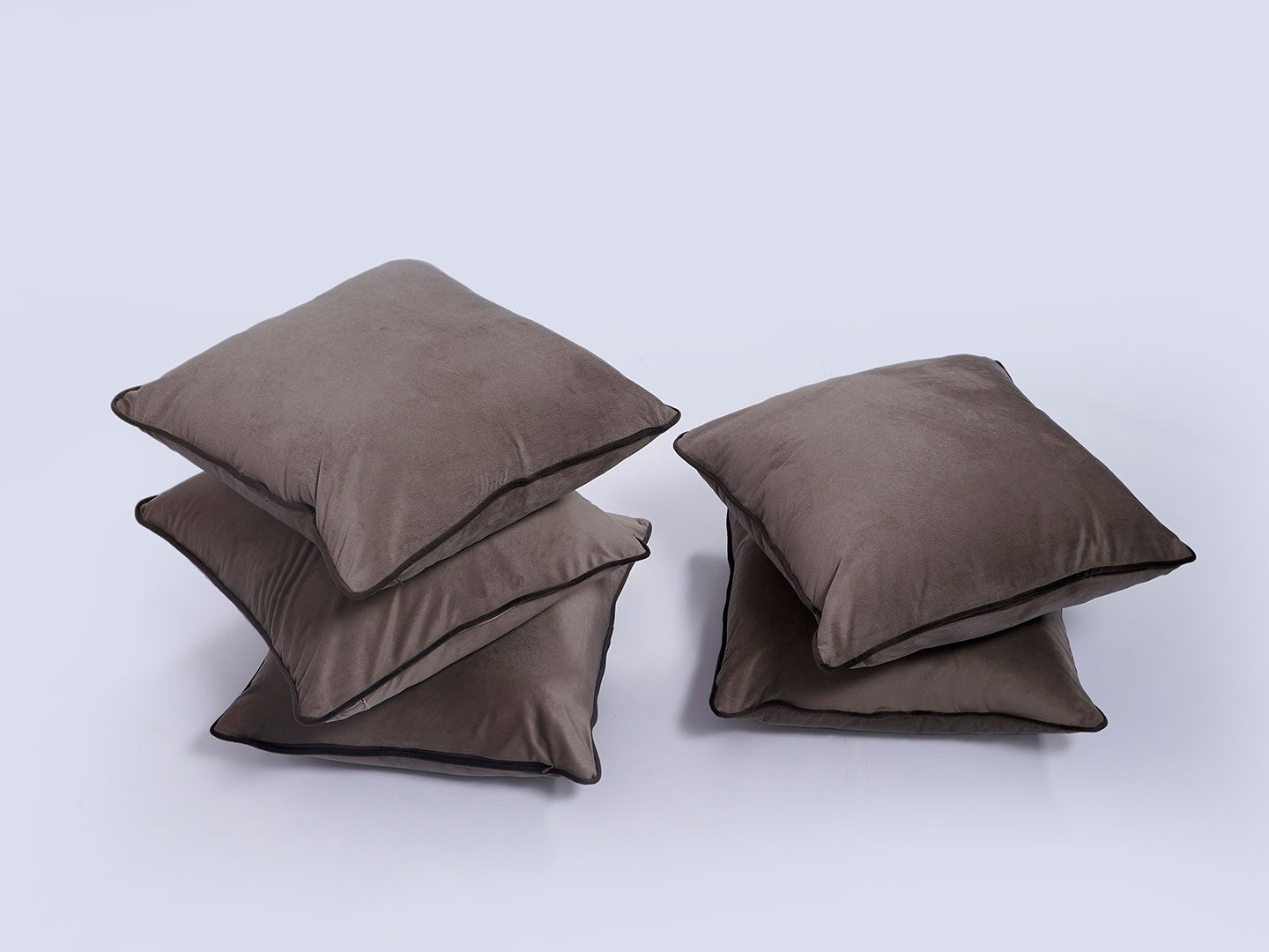 Grey Solid Print Velvet Cushion Cover