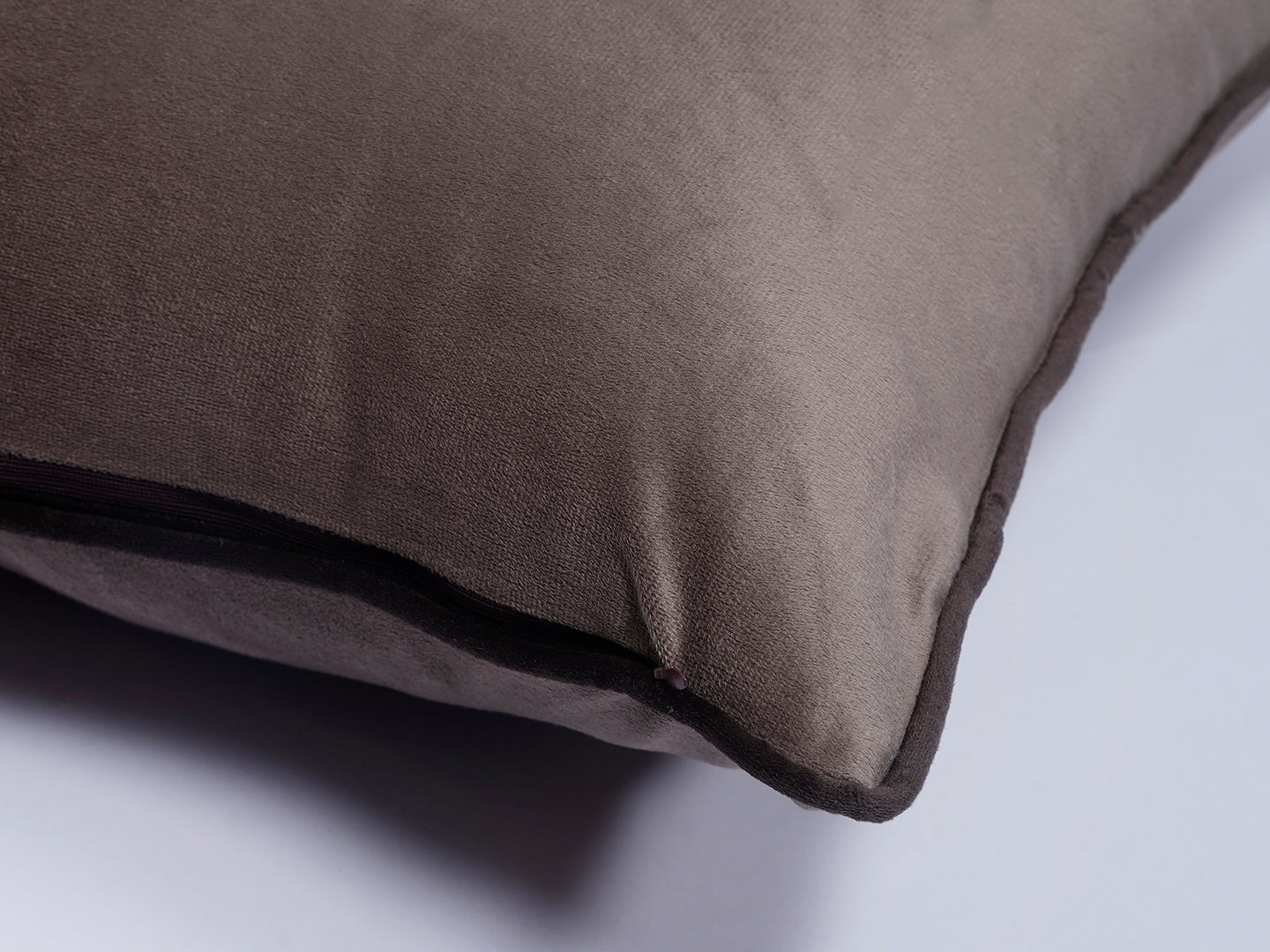 Grey Solid Print Velvet Cushion Cover