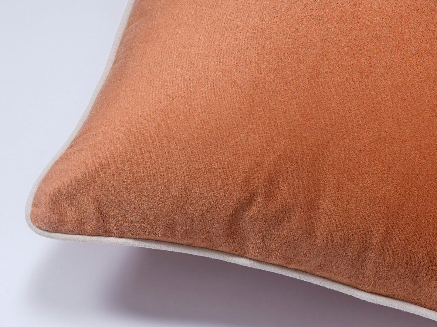 Peach Solid Print Velvet Cushion Cover