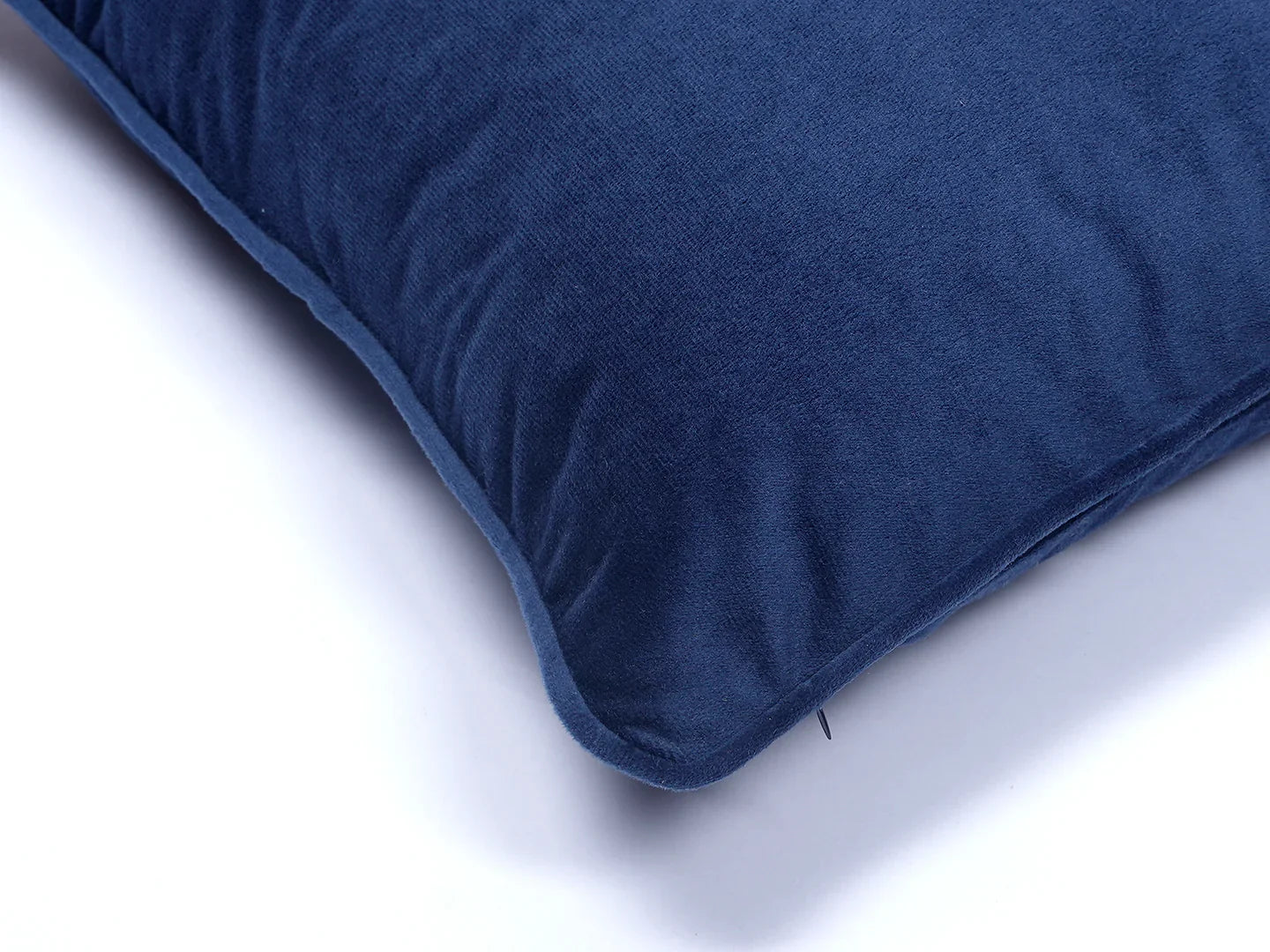 Blue Solid Print Velvet Cushion Cover - SanskrutiHomes