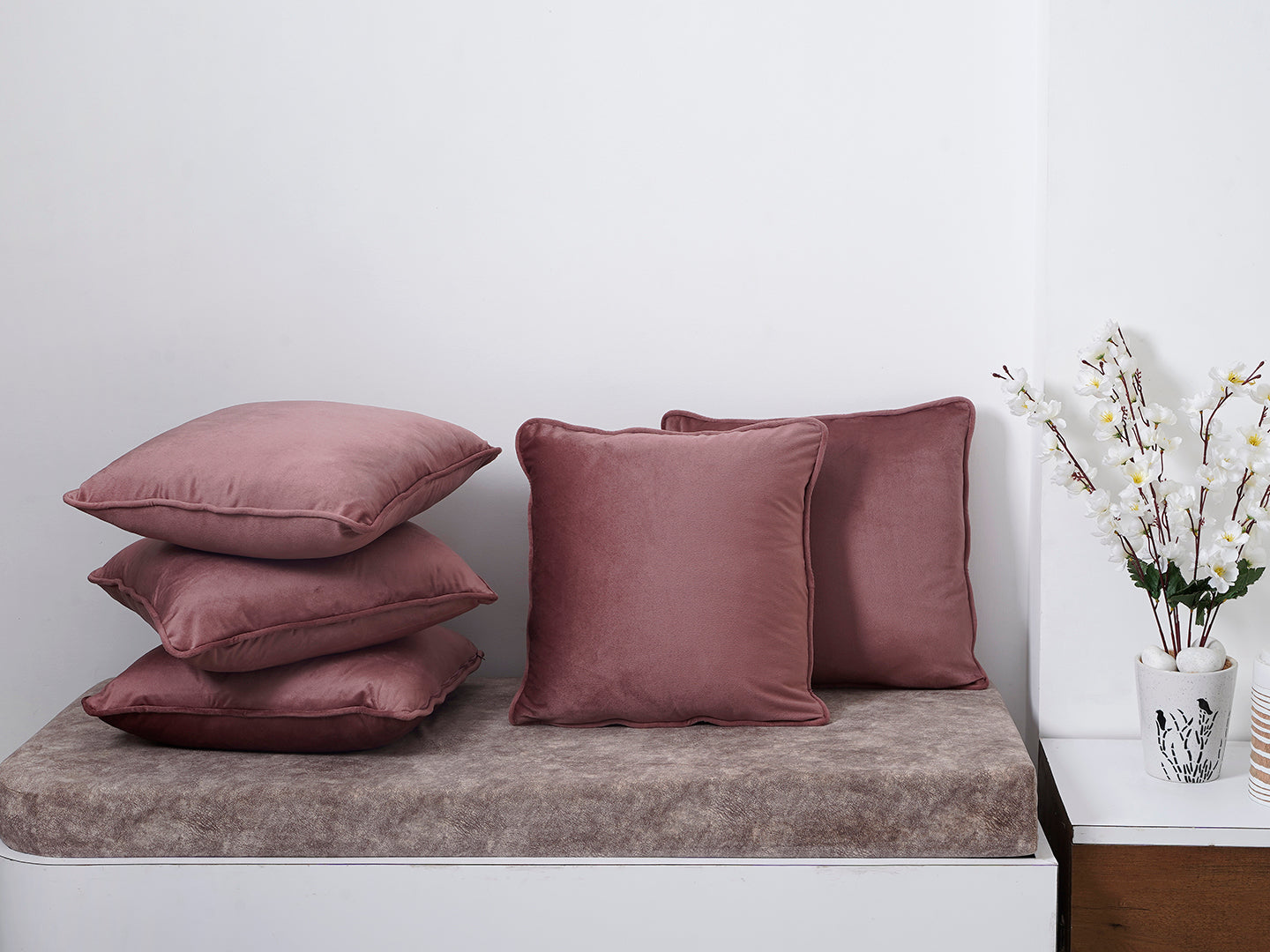 Brown Solid Print Cushion Cover