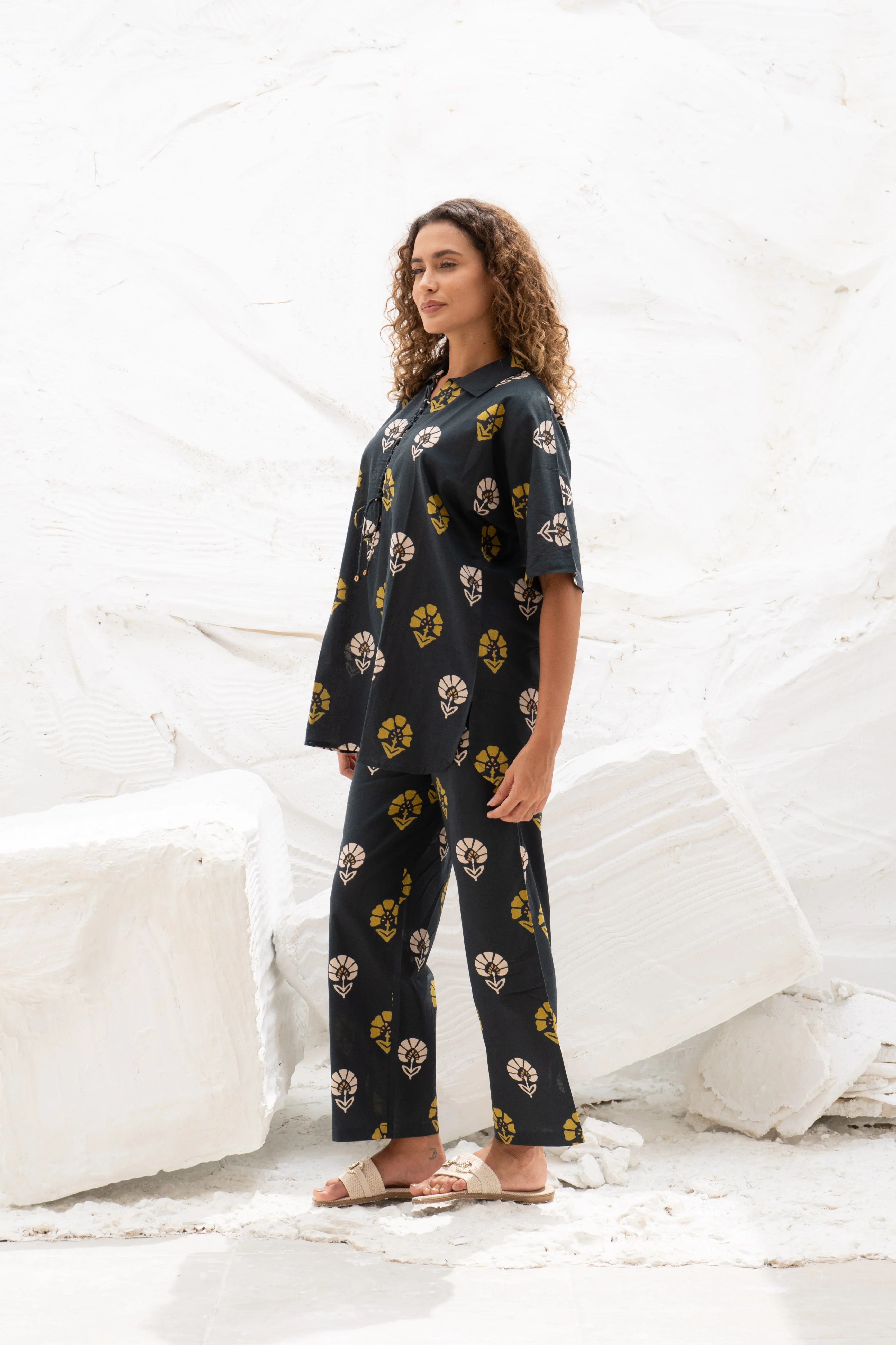 Printed Cotton Night Suit Set - SanskrutiHomes
