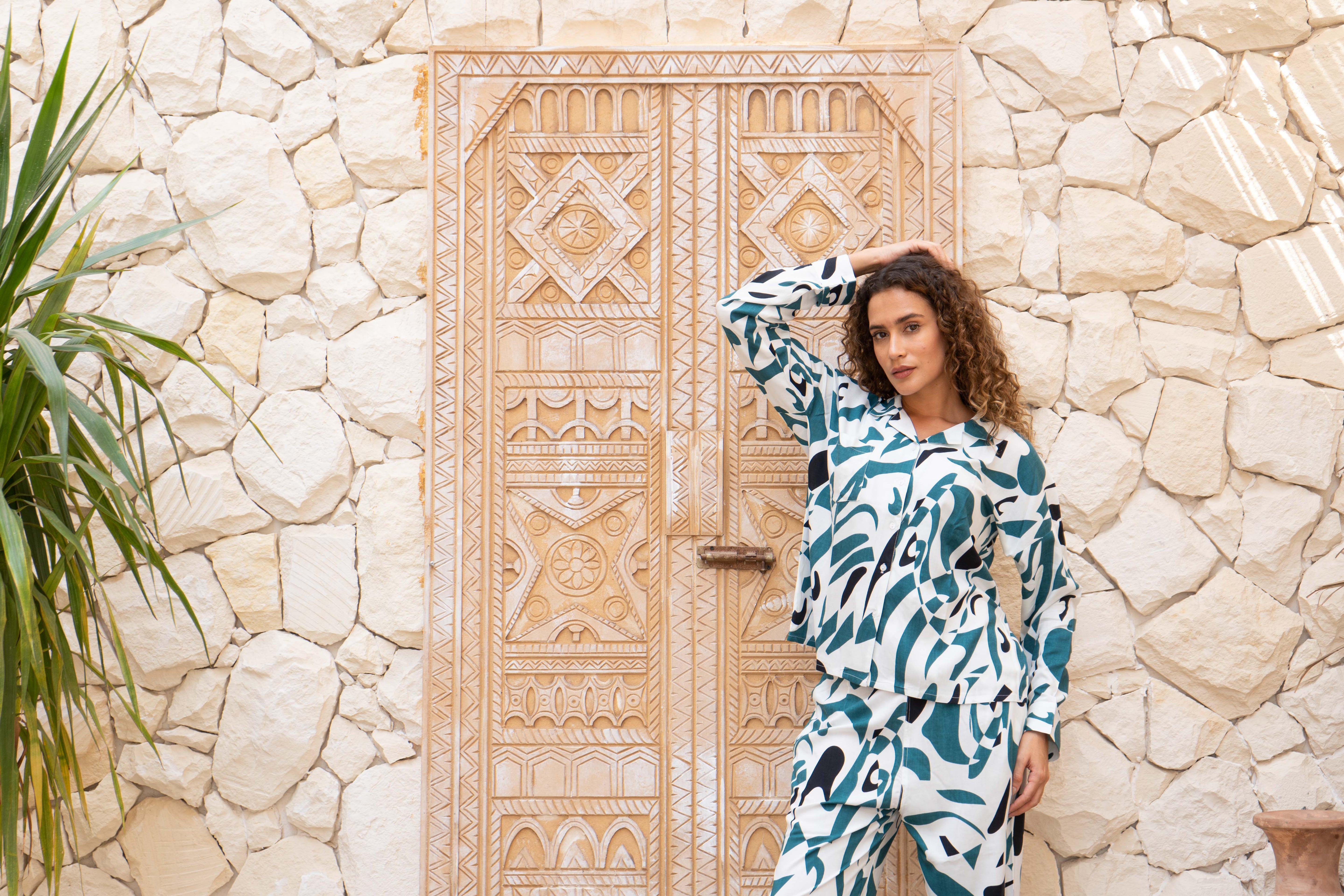 Cotton Printed Night Suit Set for Women