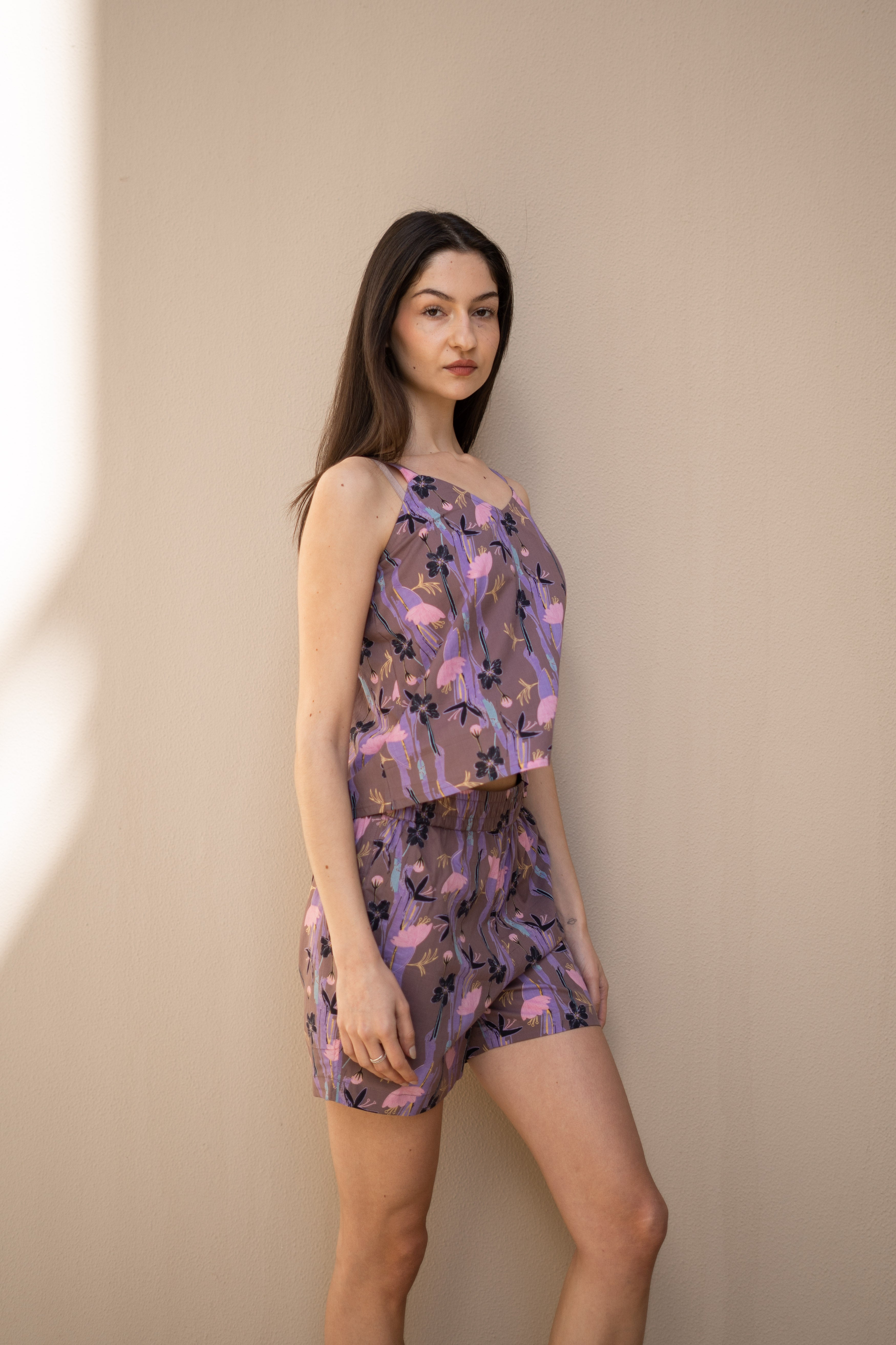 Set of 3 Floral Printed Cotton Night Suit