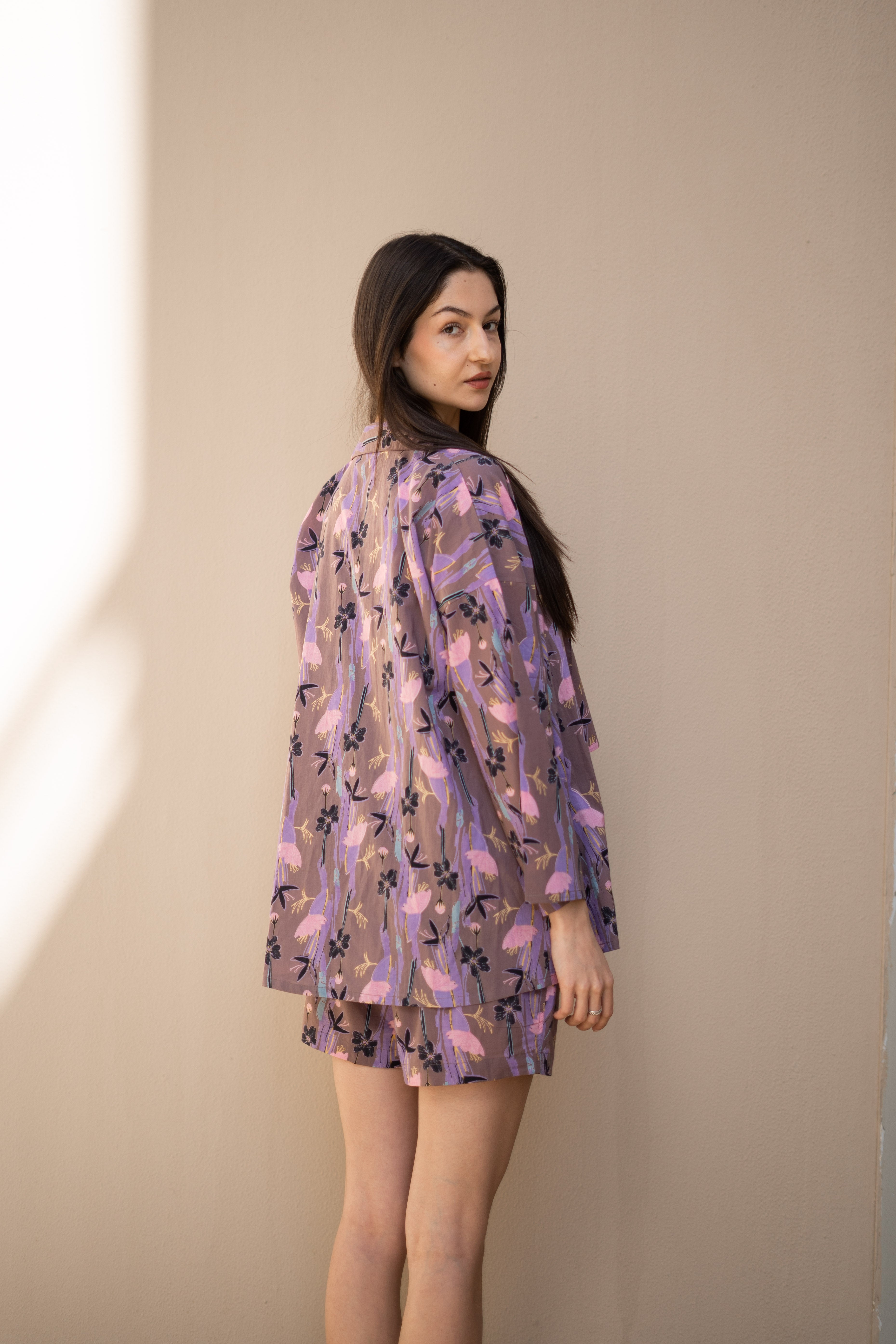 Set of 3 Floral Printed Cotton Night Suit