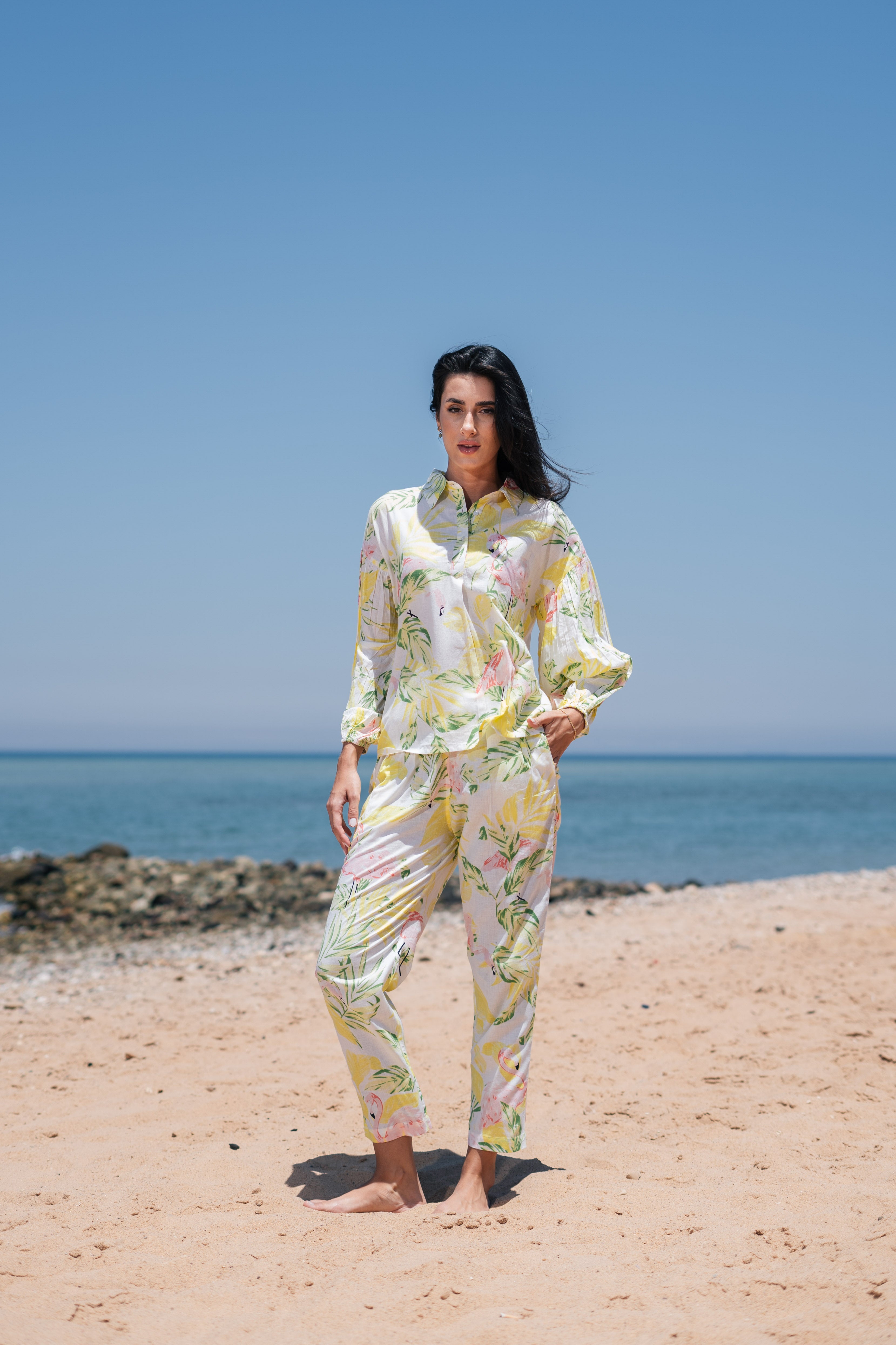 Cotton Floral Printed Night Suit Set For Women