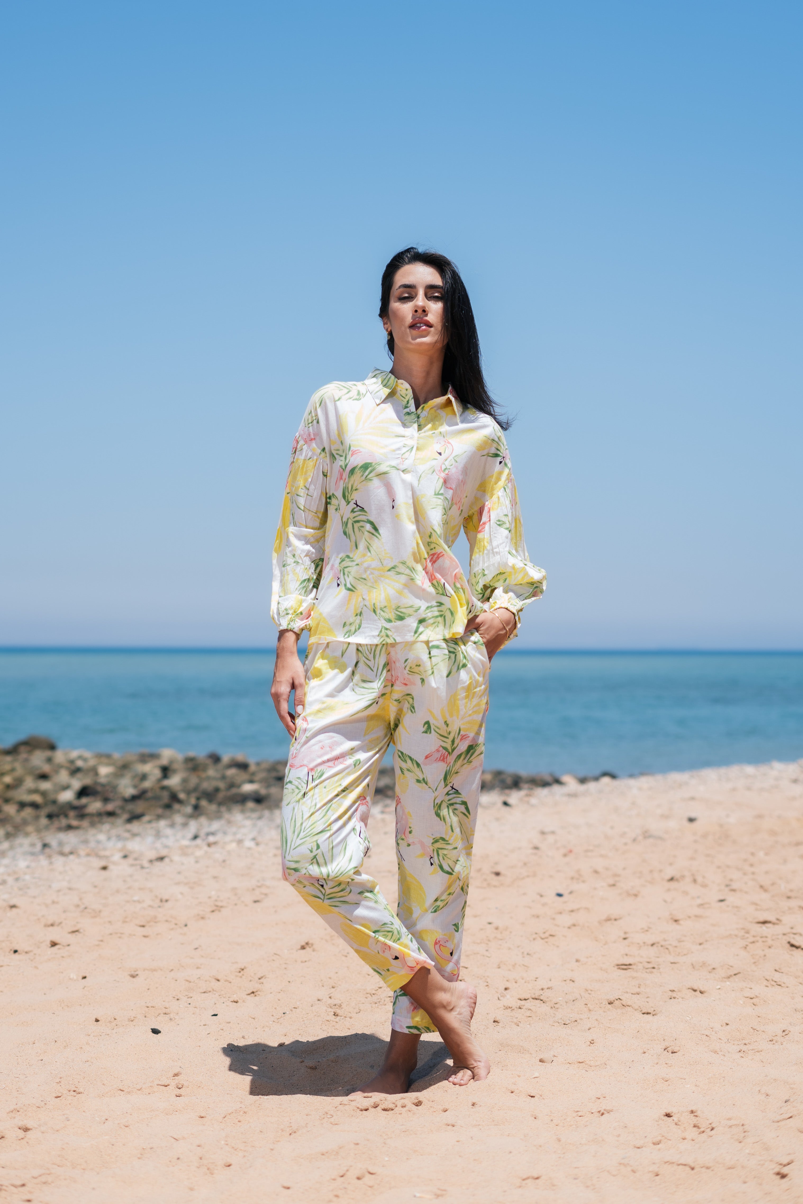 Cotton Floral Printed Night Suit Set For Women