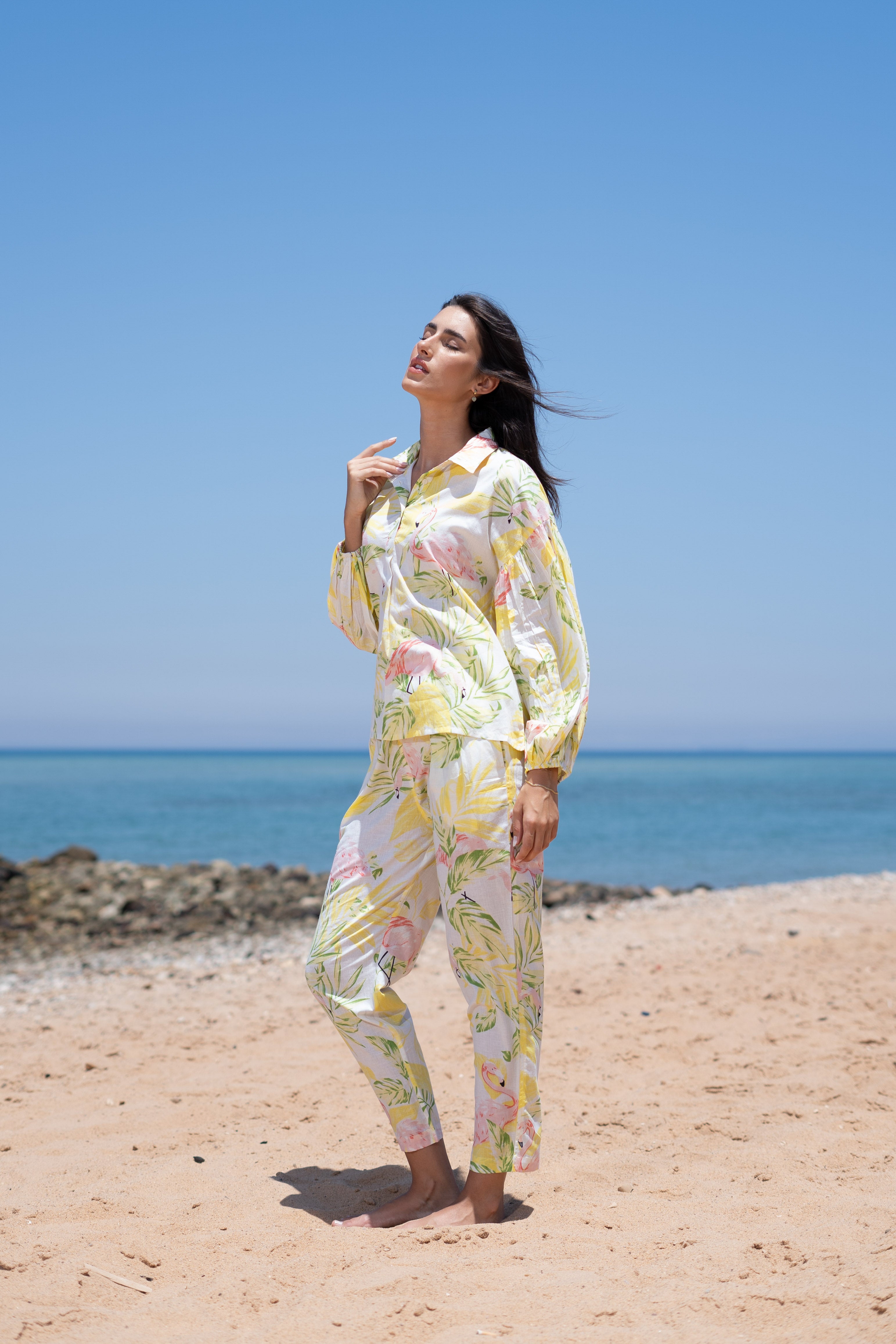 Cotton Floral Printed Night Suit Set For Women