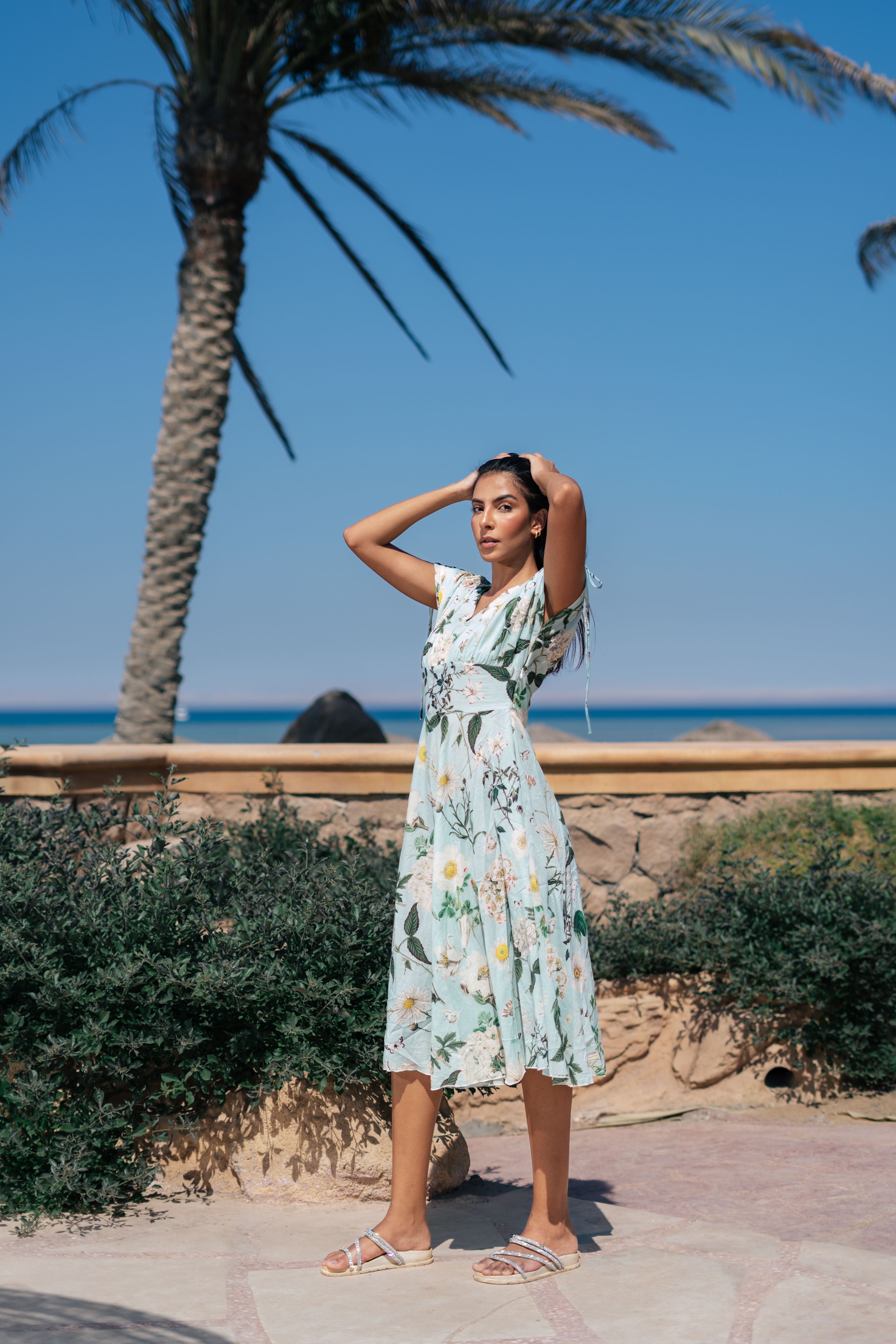 Floral Printed V-Neck Dress for Women