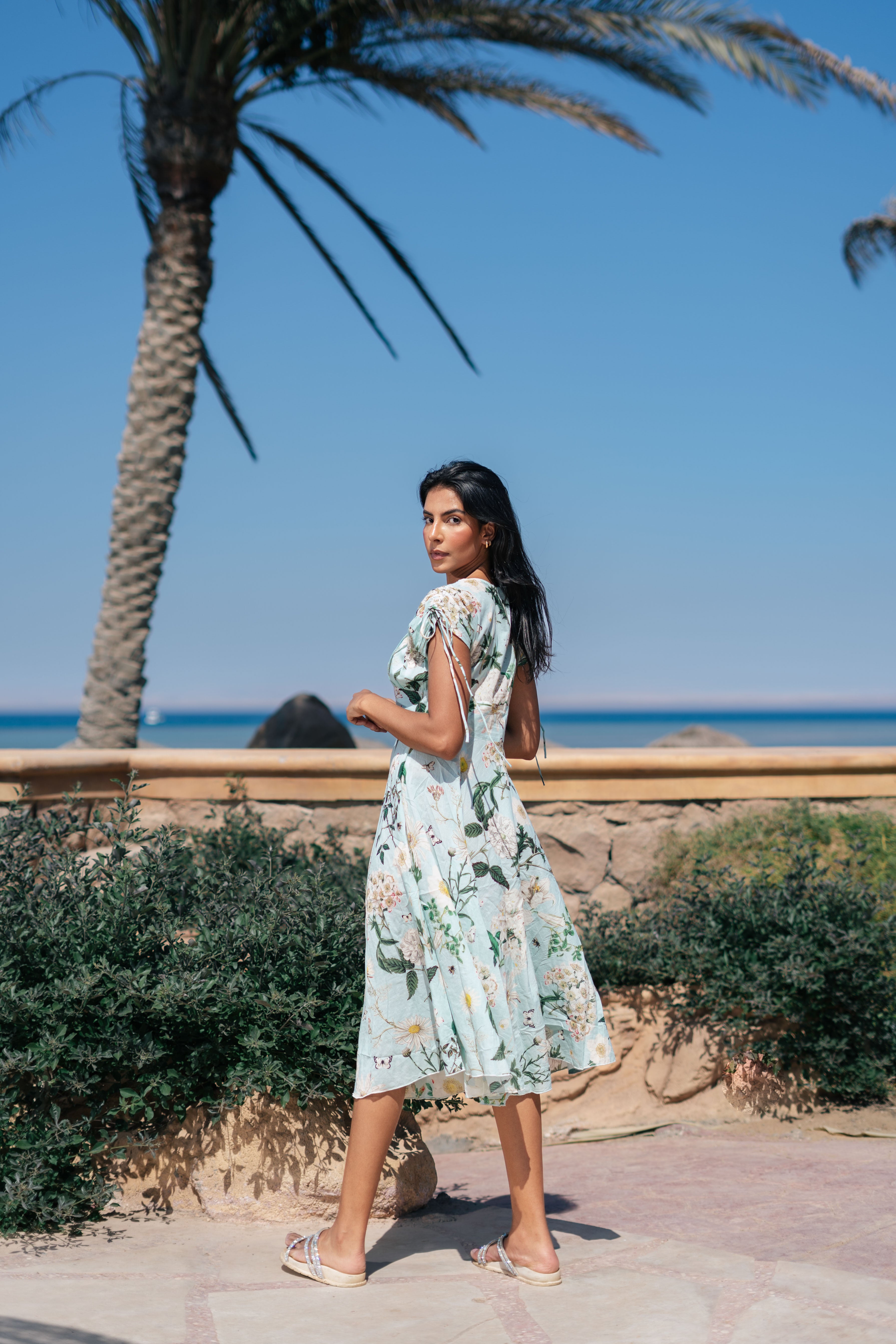 Floral Printed V-Neck Dress for Women