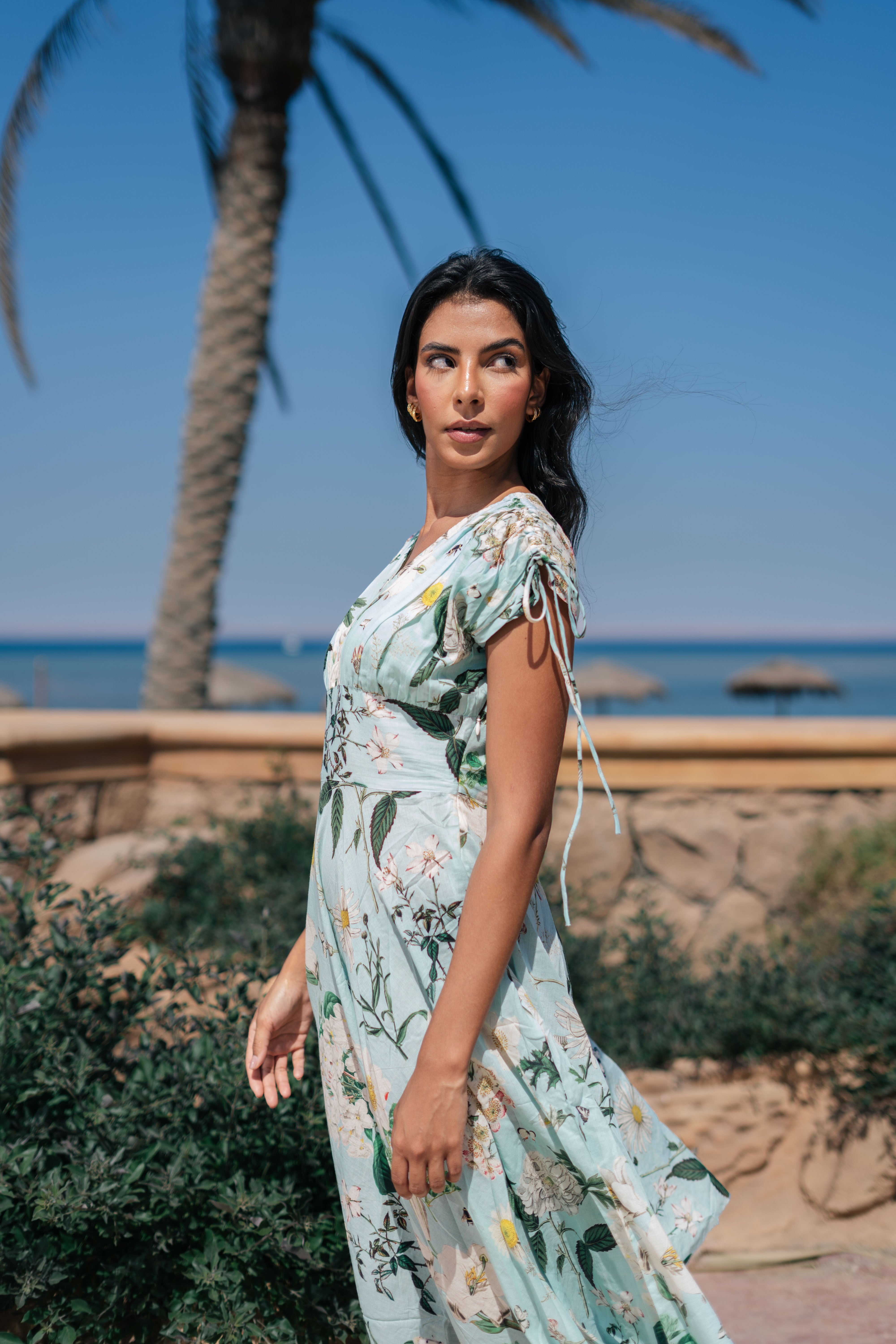 Floral Printed V-Neck Dress for Women