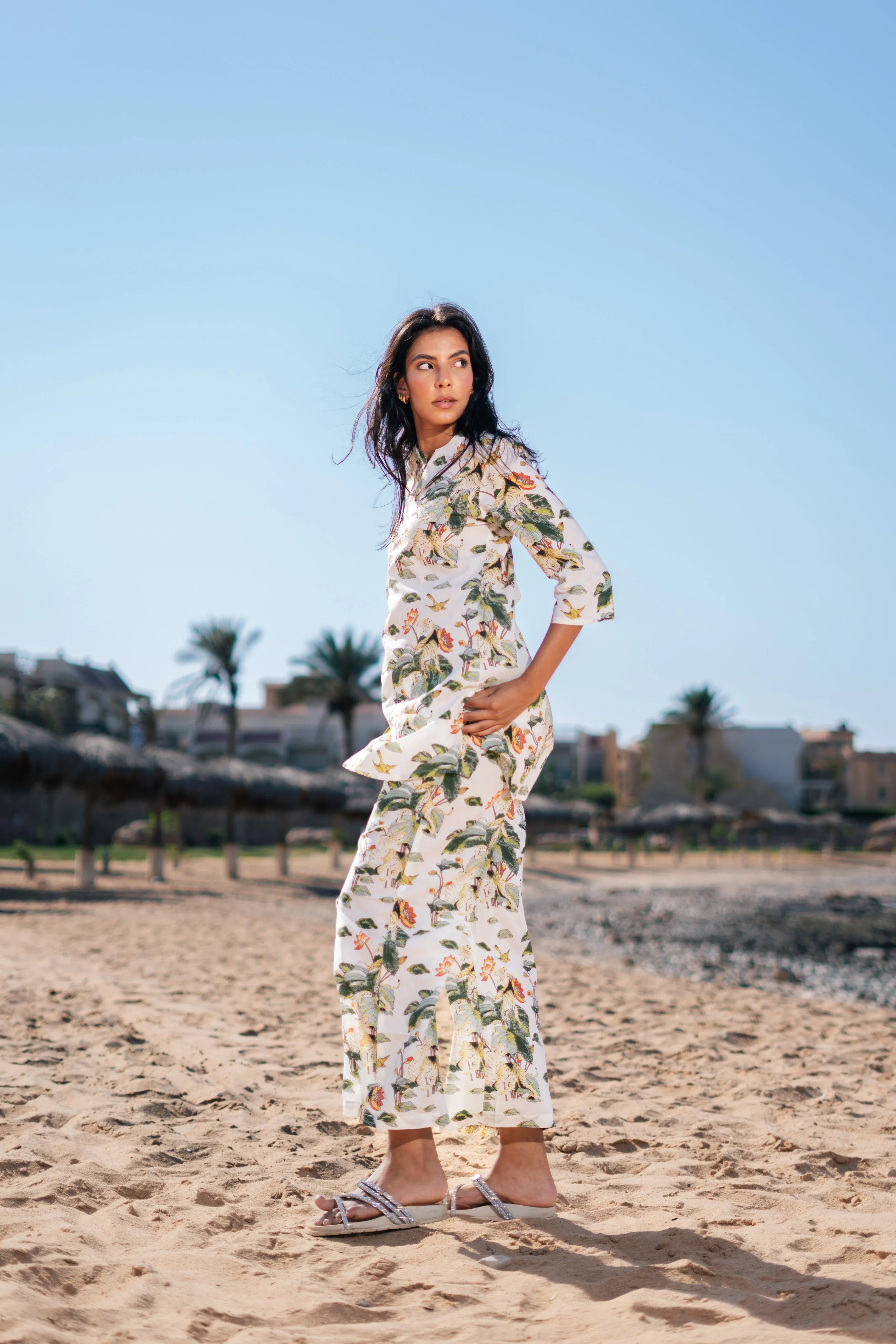 Floral Printed Night Suit Set for Women - SanskrutiHomes