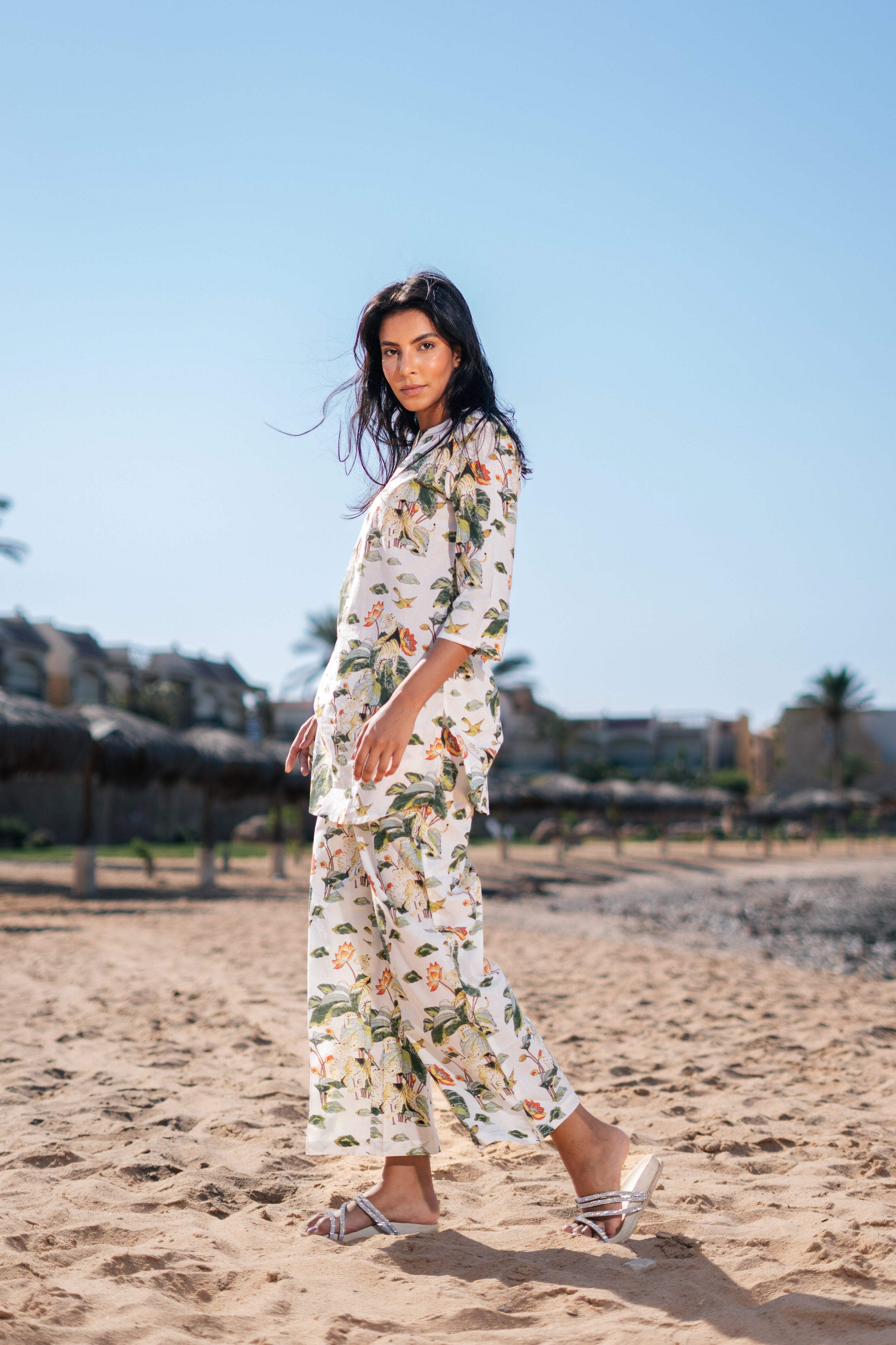 Floral Printed Night Suit Set for Women