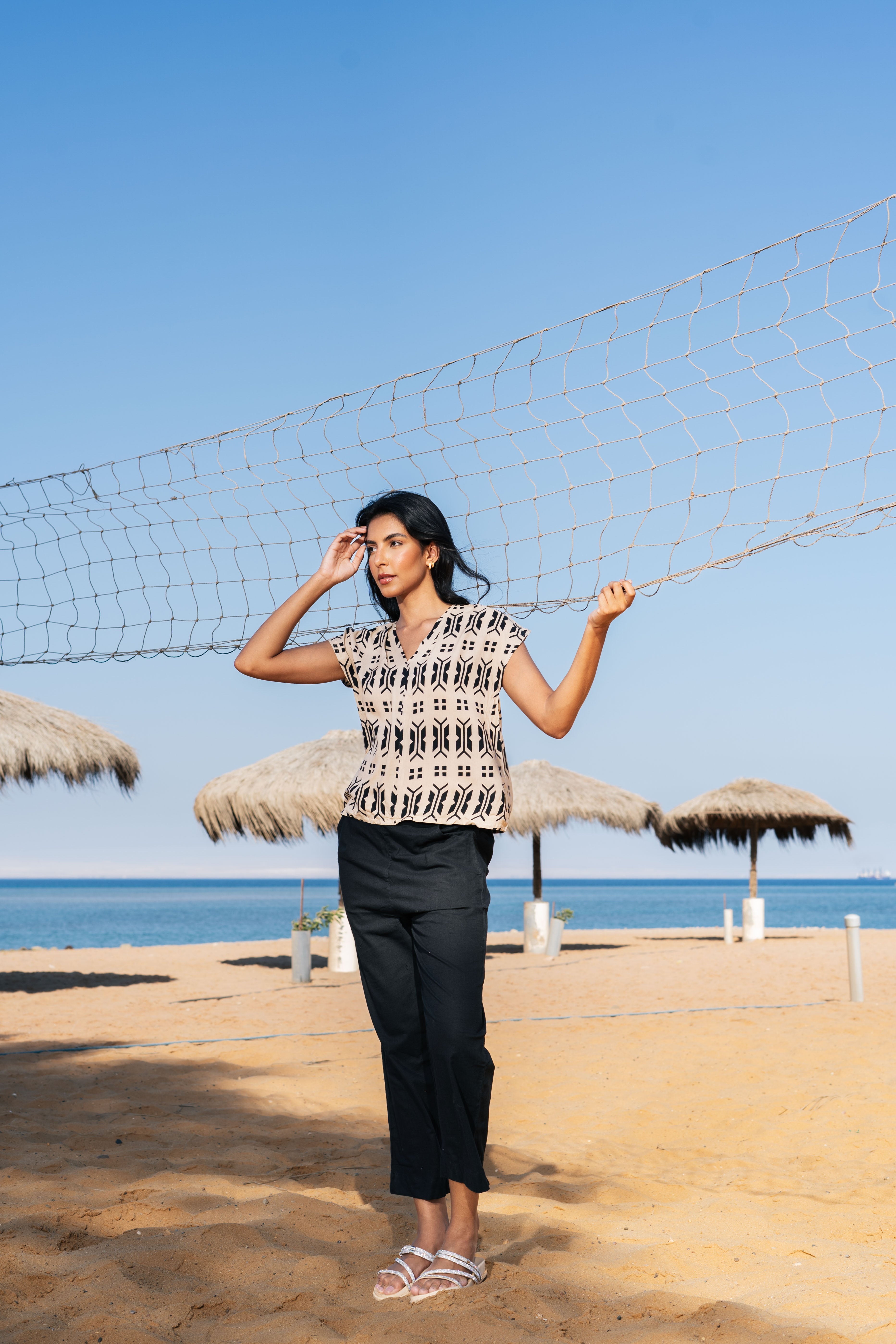 Cotton Printed V-Neck Night Suit for Women - SanskrutiHomes