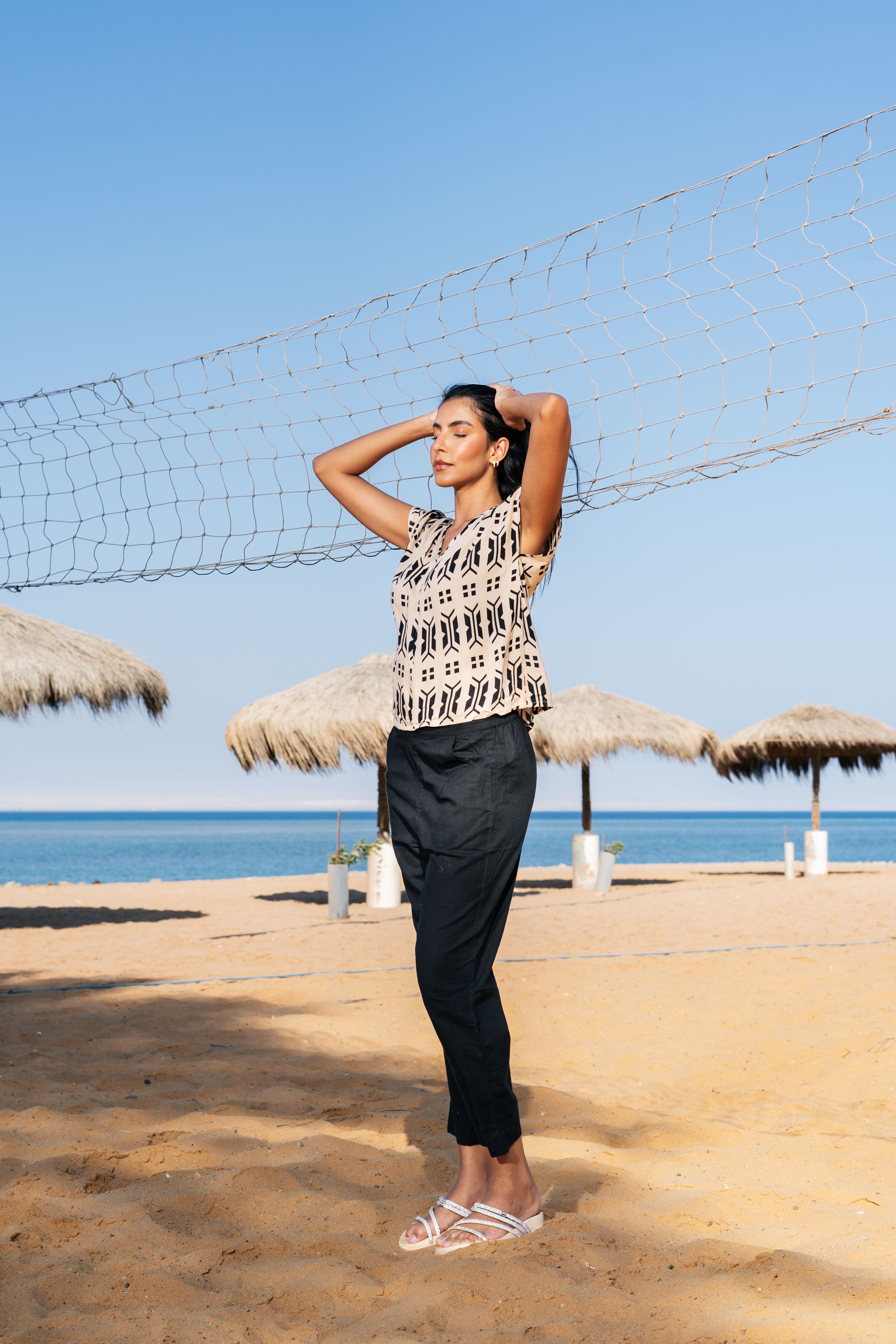 Cotton Printed V-Neck Night Suit for Women