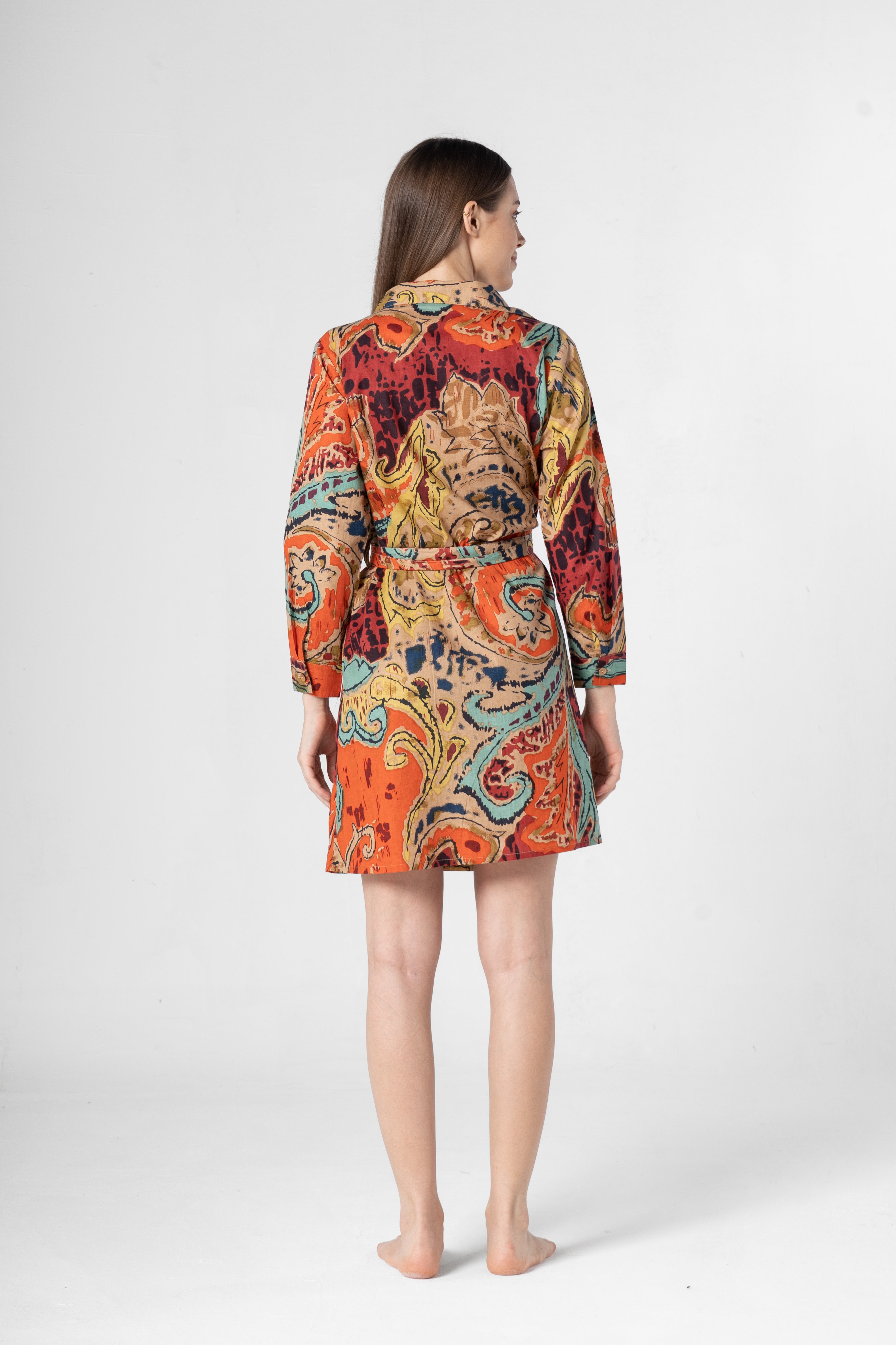 Multicolor V-Neck Dress for Women