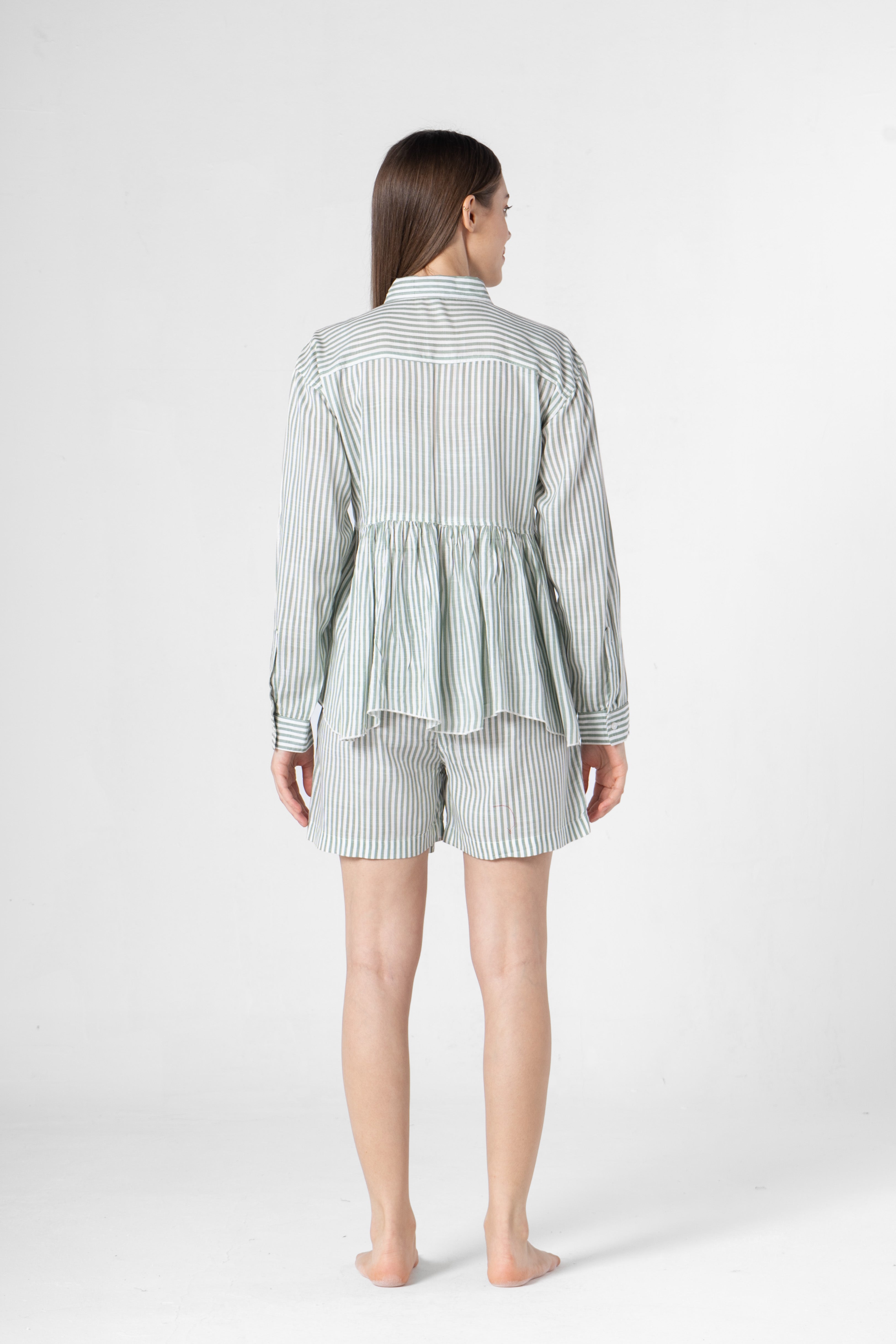 Cotton Strips Printed Co-ords Set with Shorts