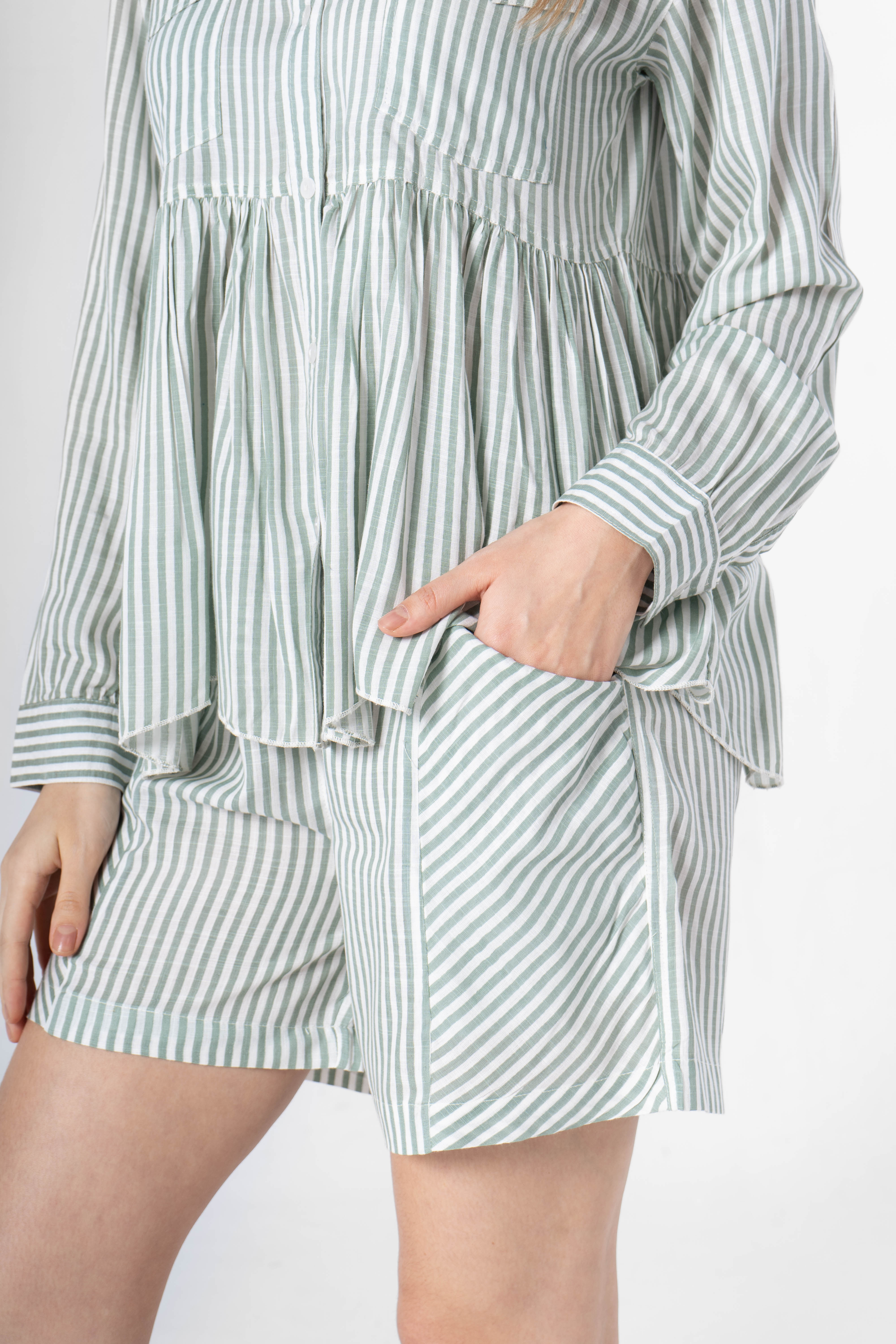 Cotton Strips Printed Co-ords Set with Shorts