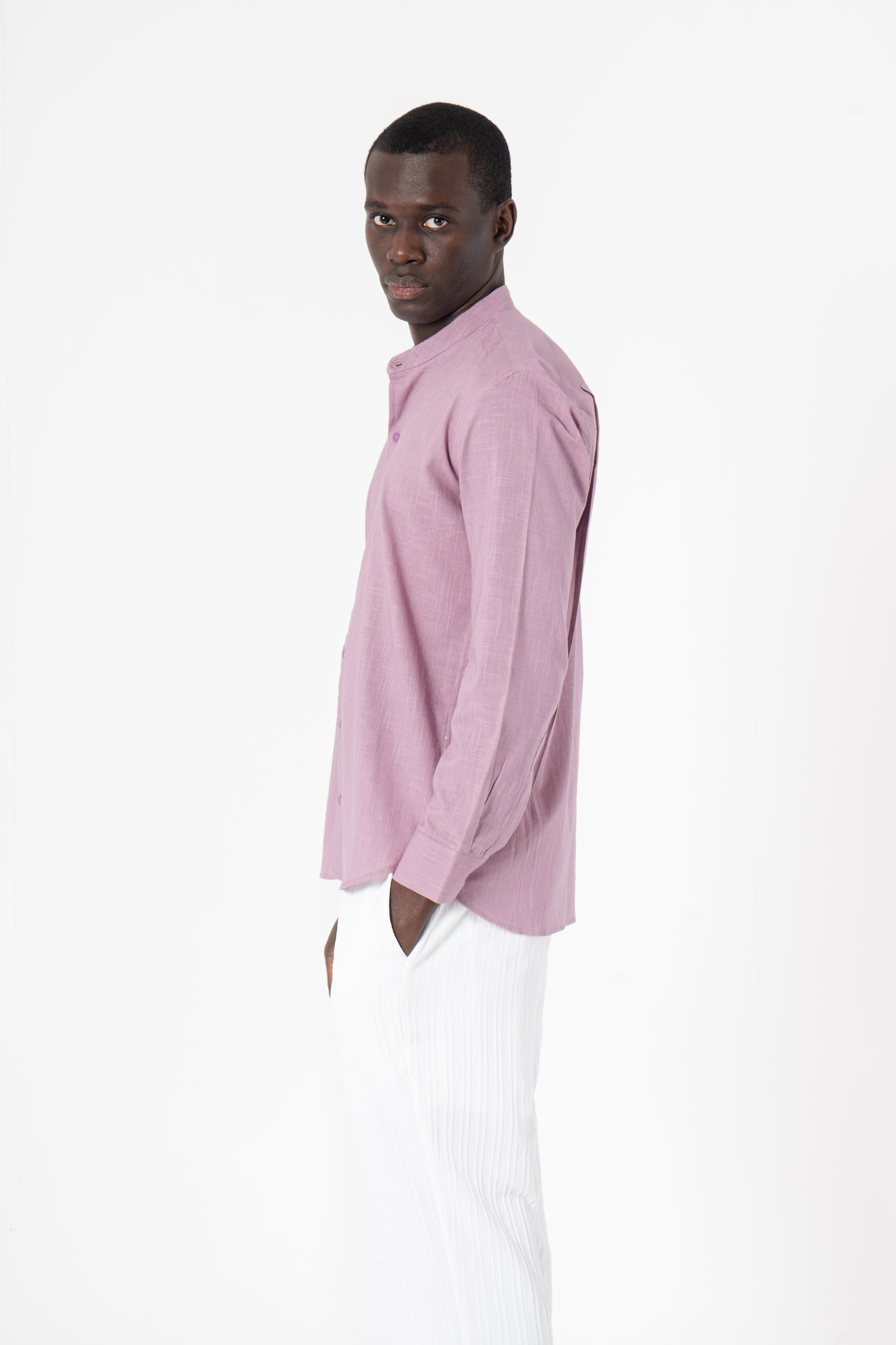 Grey Solid Print Full Sleeve Shirt