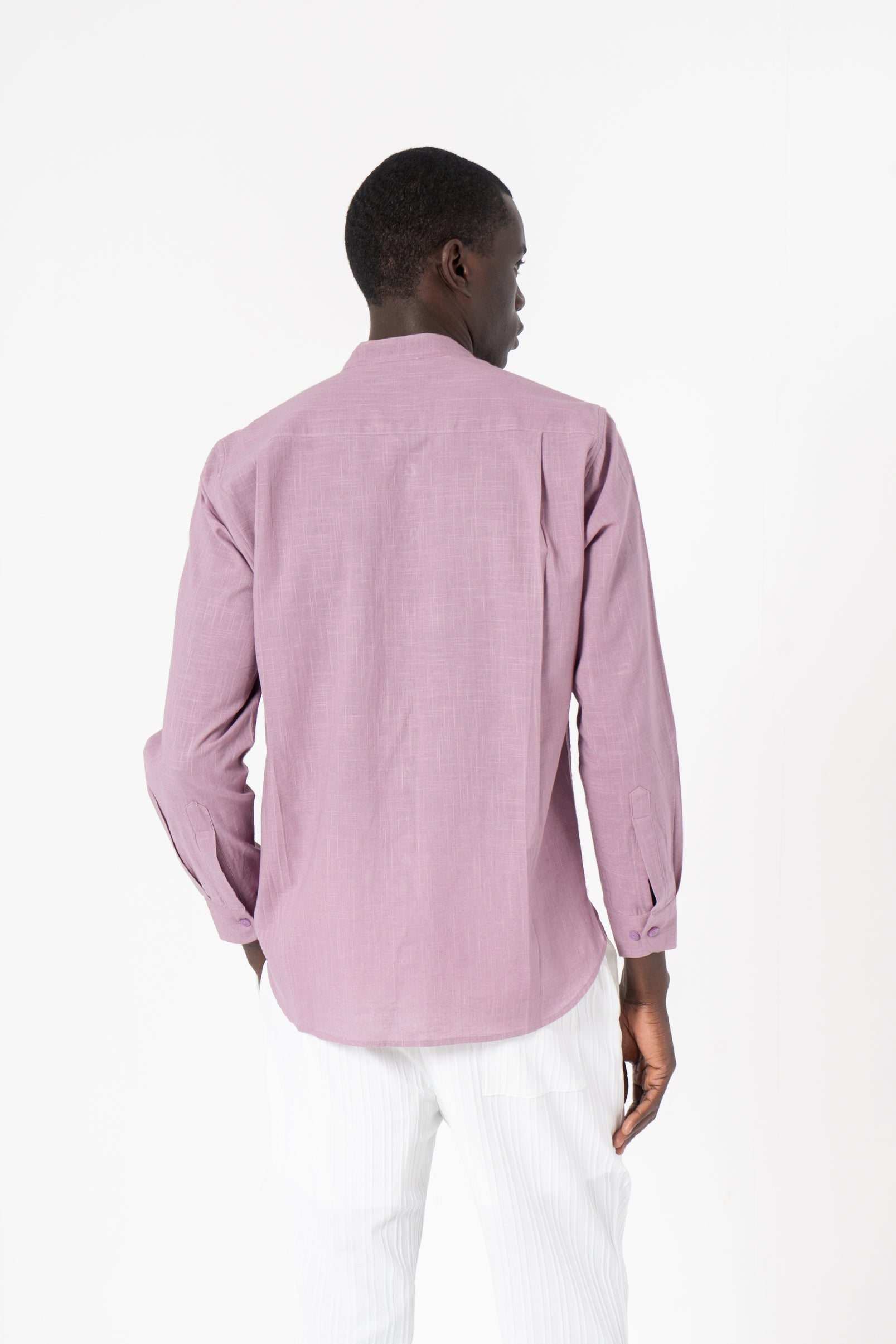 Grey Solid Print Full Sleeve Shirt