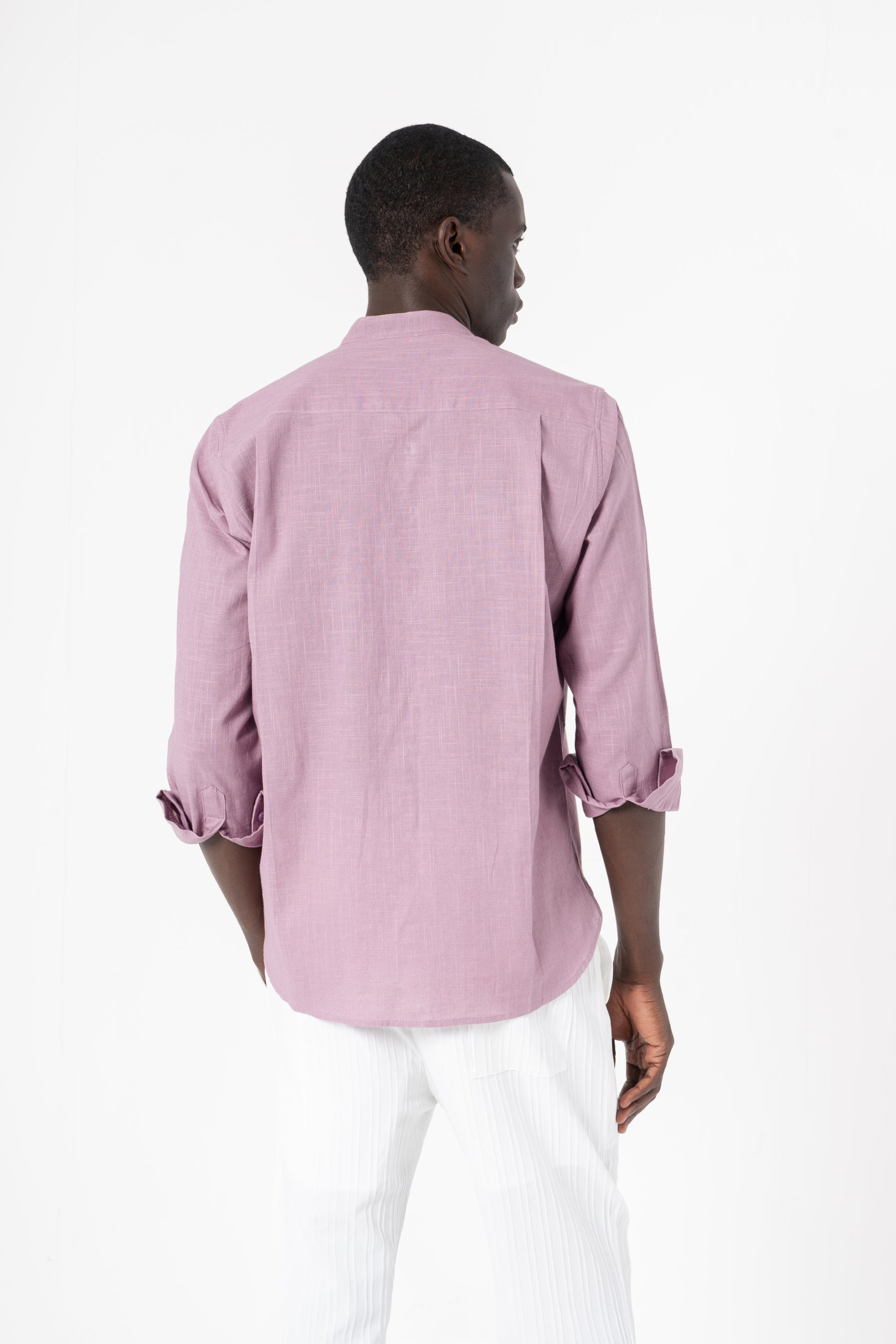 Grey Solid Print Full Sleeve Shirt