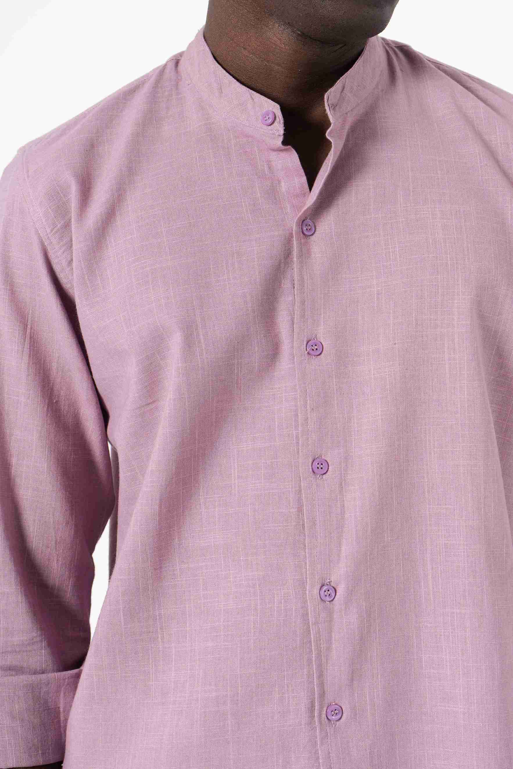 Grey Solid Print Full Sleeve Shirt