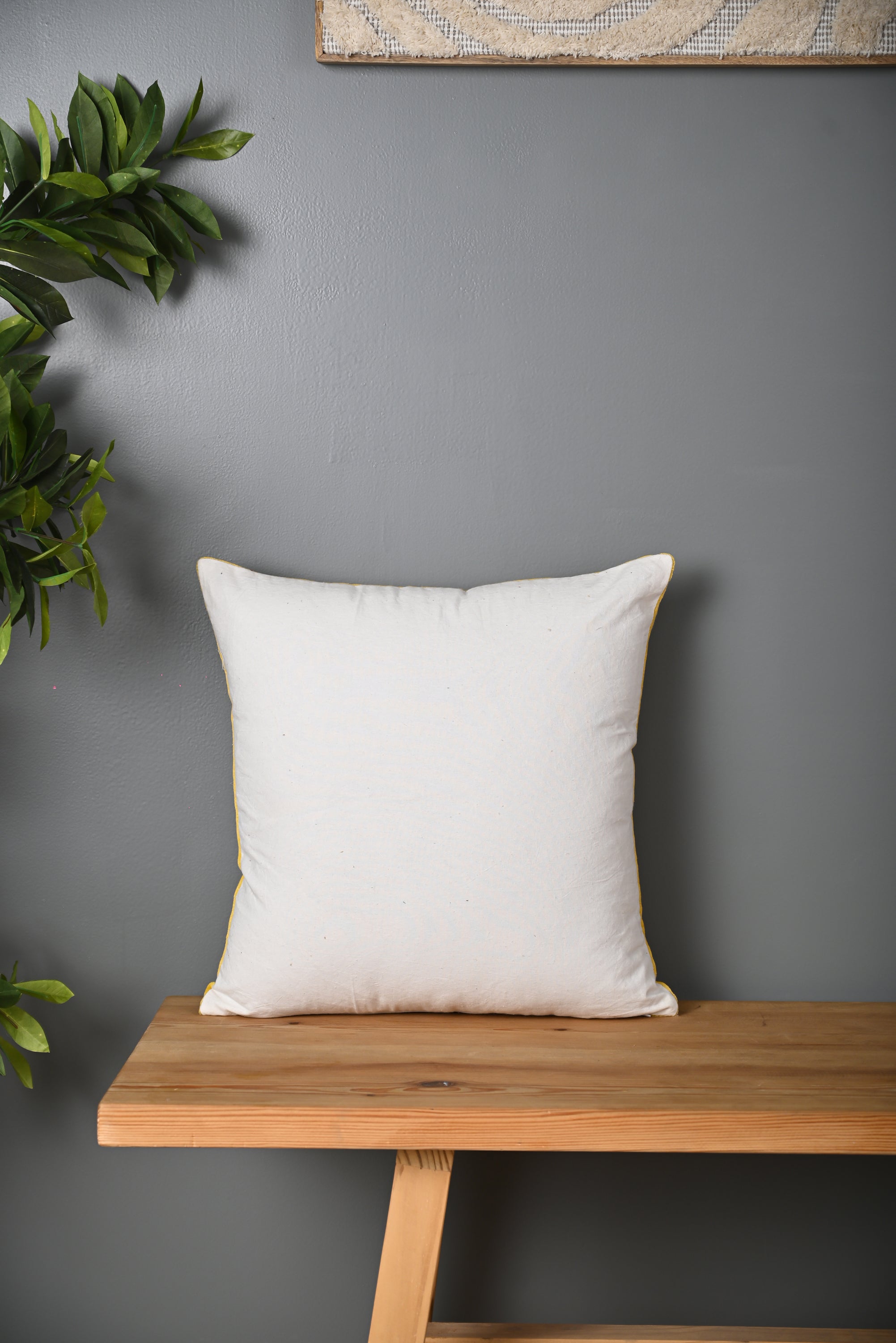 Yellow Beetle Design Velvet Cushion Cover