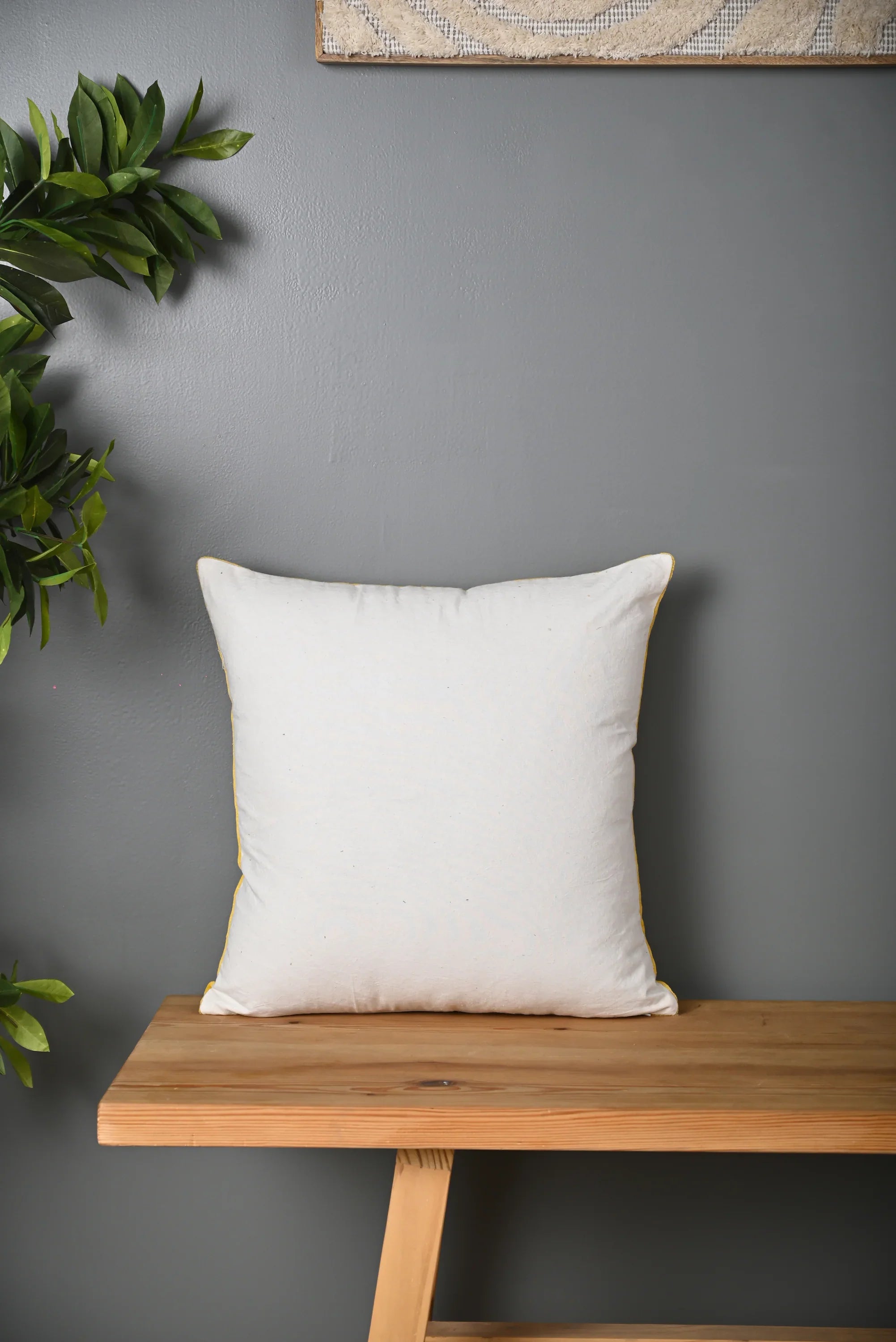 Yellow Beetle Design Velvet Cushion Cover - SanskrutiHomes