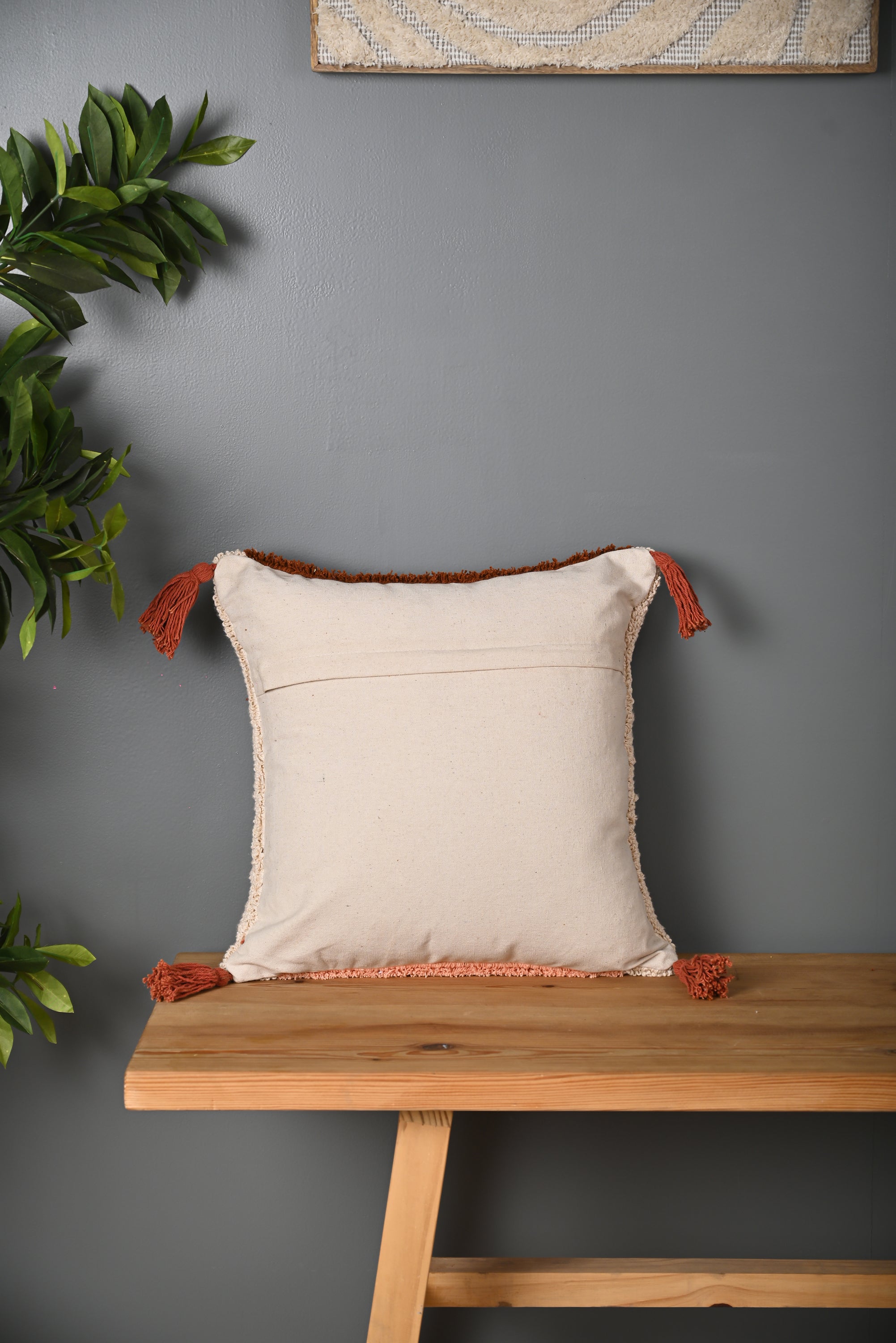 Multicolor Truffted Cotton Cushion Cover