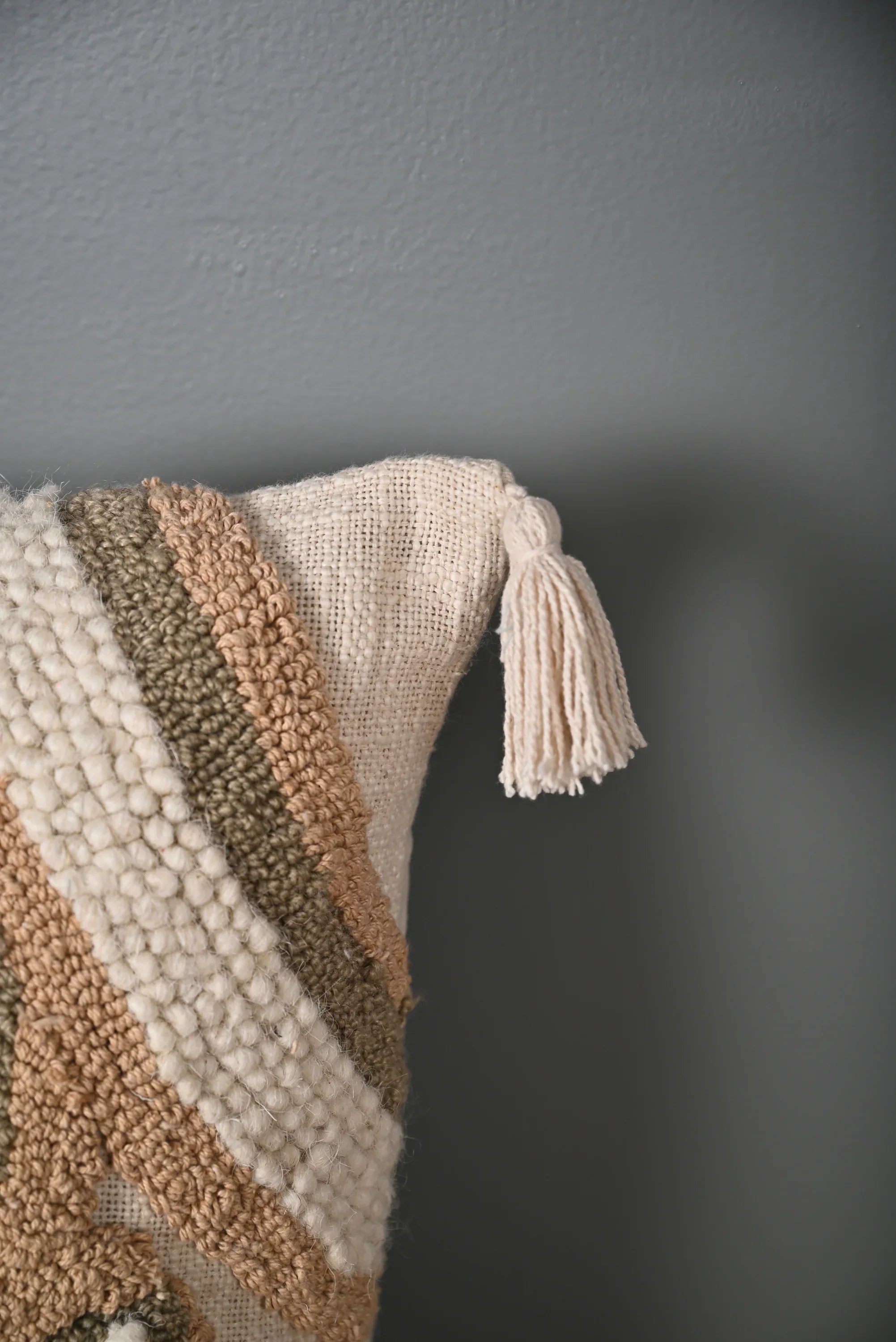 Beige Color Truffted Cotton Cushion Cover - SanskrutiHomes