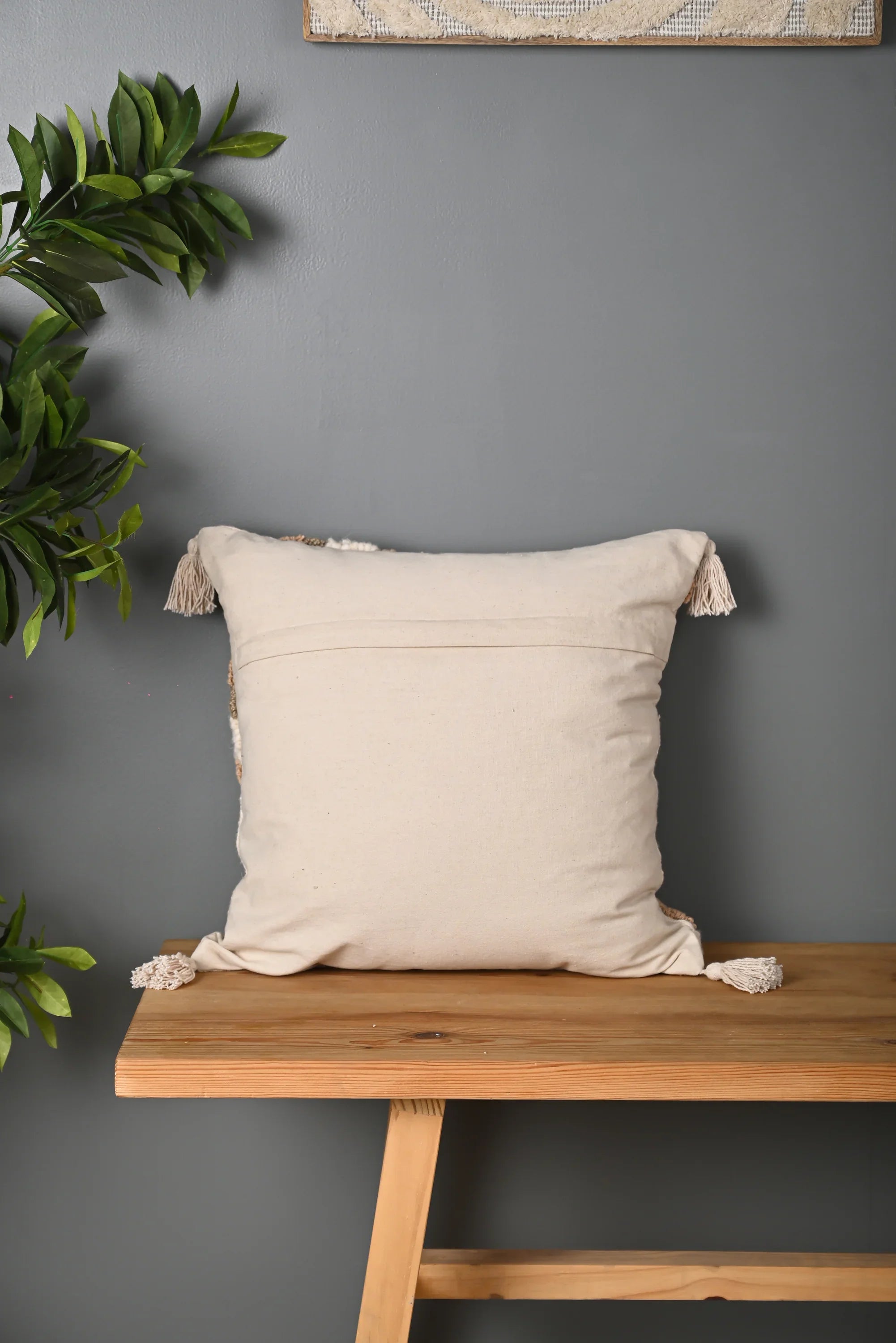 Beige Color Truffted Cotton Cushion Cover - SanskrutiHomes