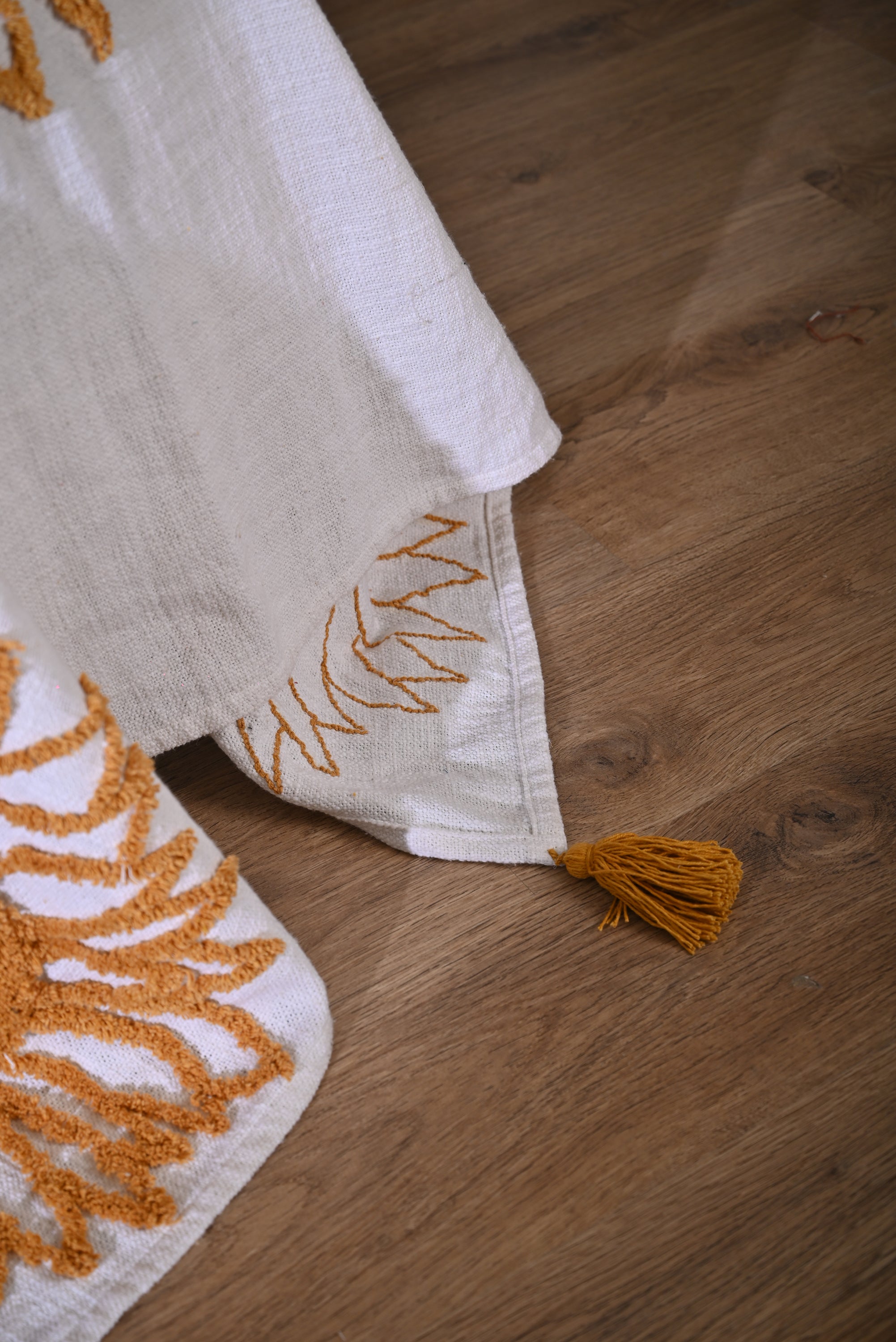 Yellow Sunflower Embroidery Throw