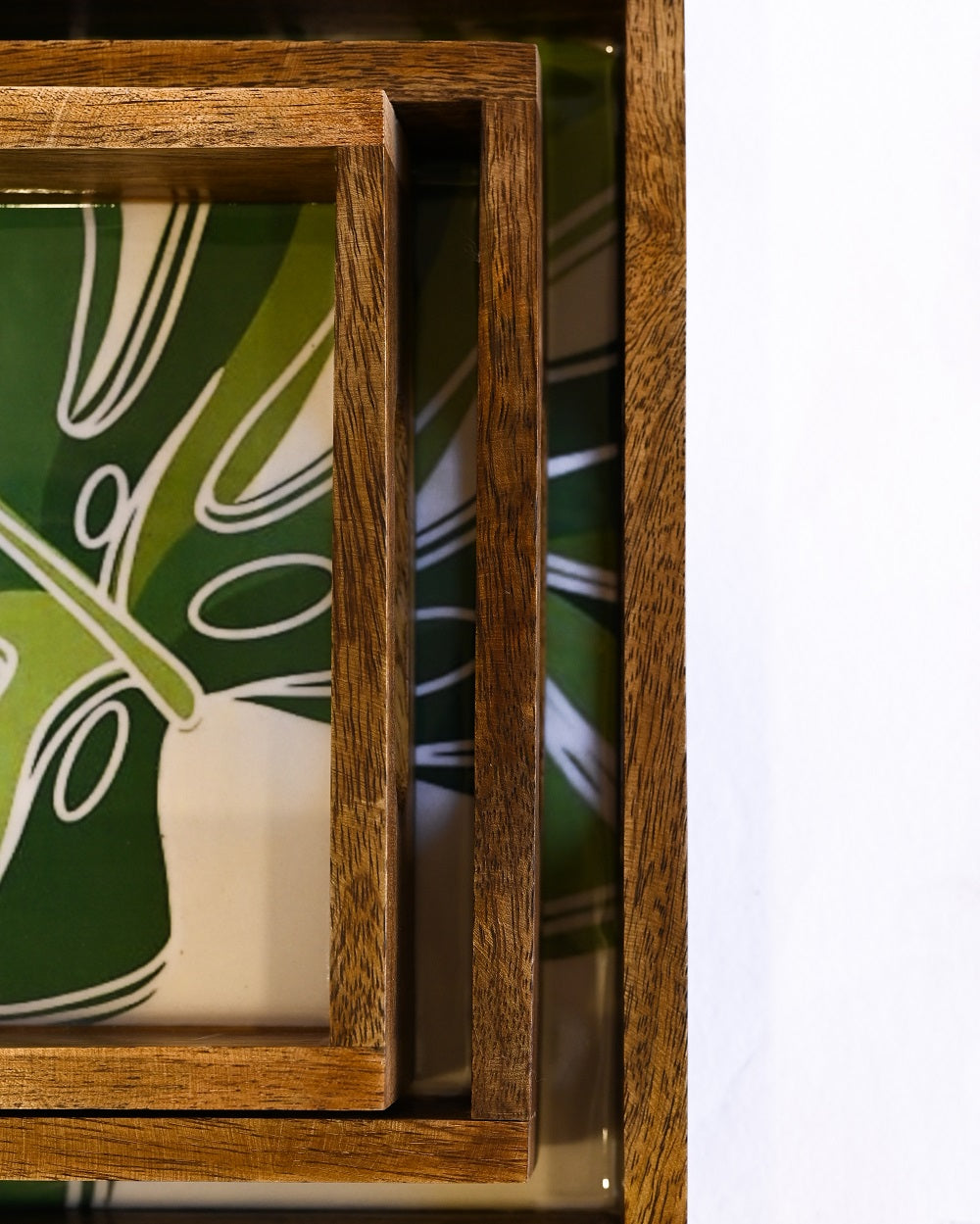 PRINTED RECTANGLE TRAY SET OF 3