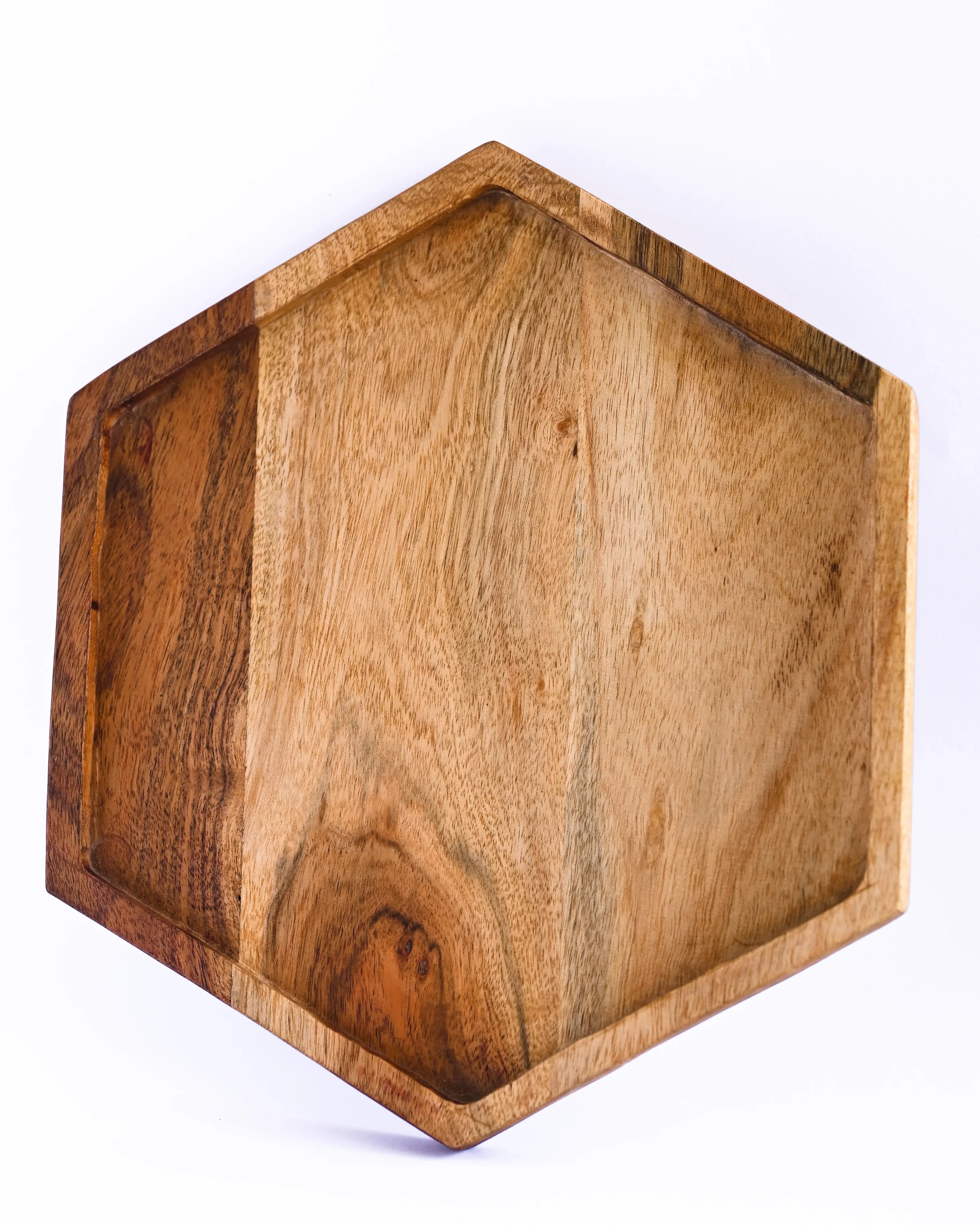HEXAGON SHAPE WODEEN PLATE - SanskrutiHomes