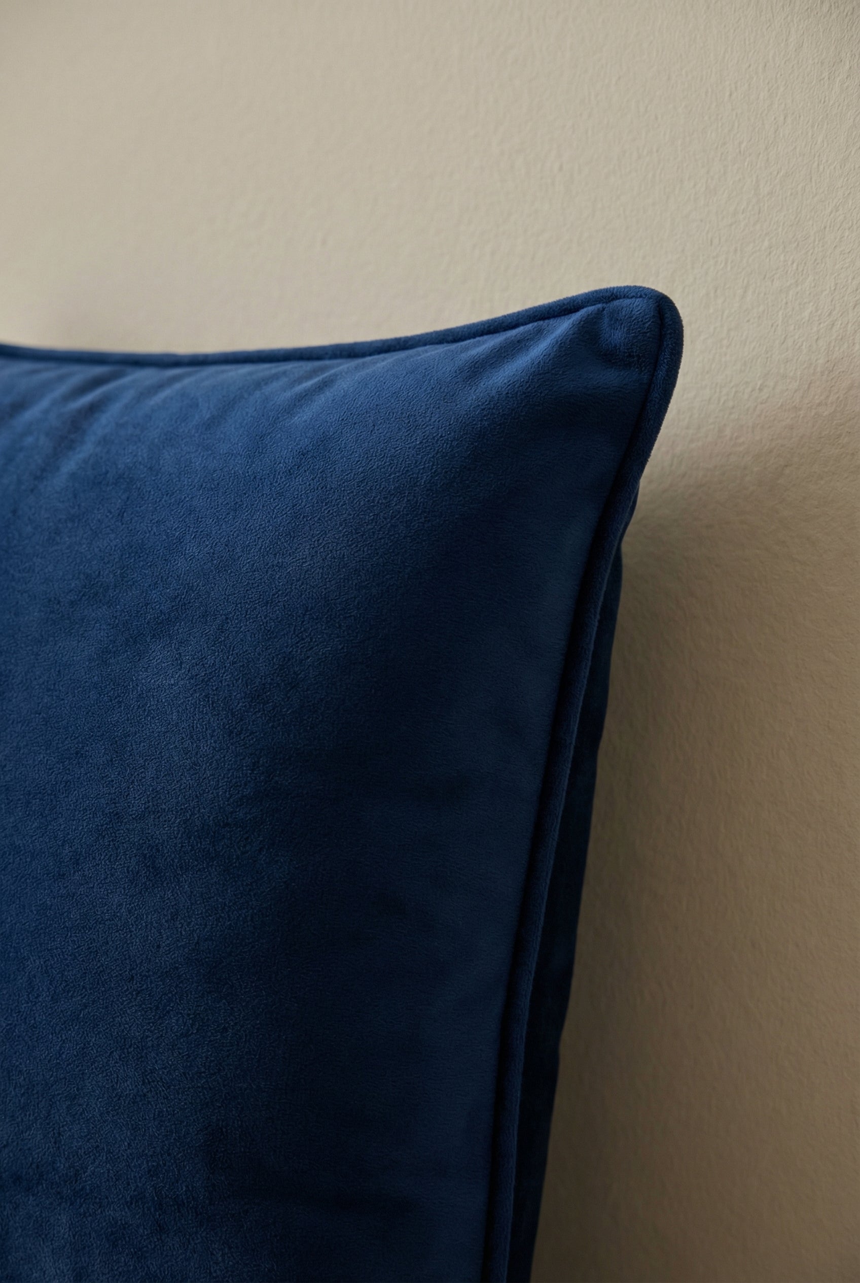 Blue Solid Squared Durable Velvet Cushion Cover