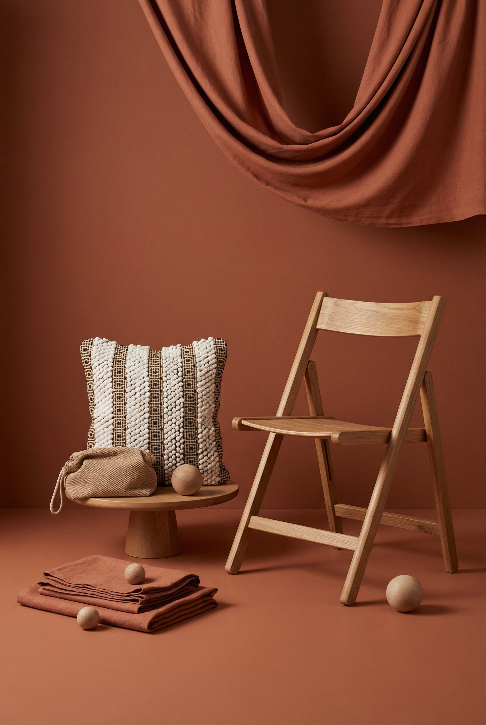 White Squared Cotton Cushion Cover with Textured Stripe Design