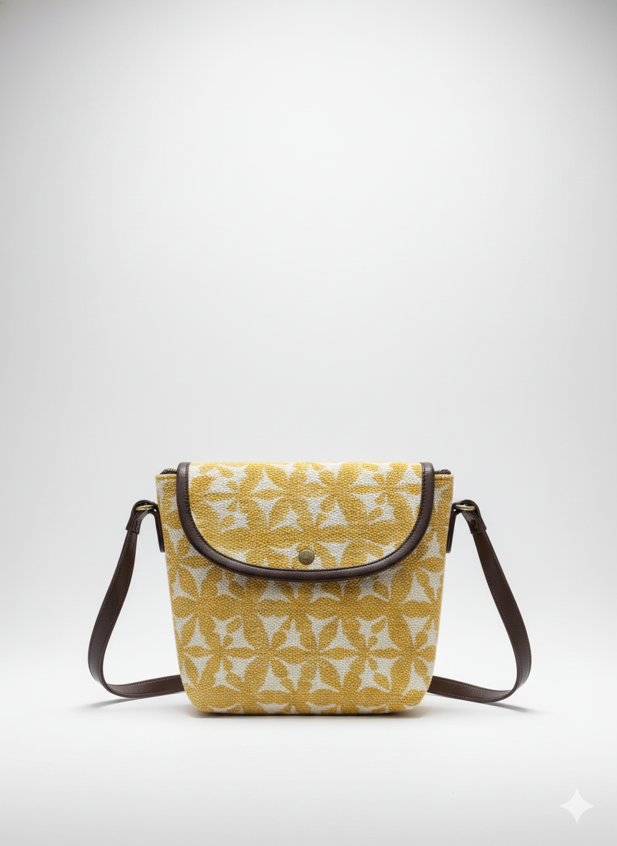 Printed Cotton Canvas Shoulder Sling Bag
